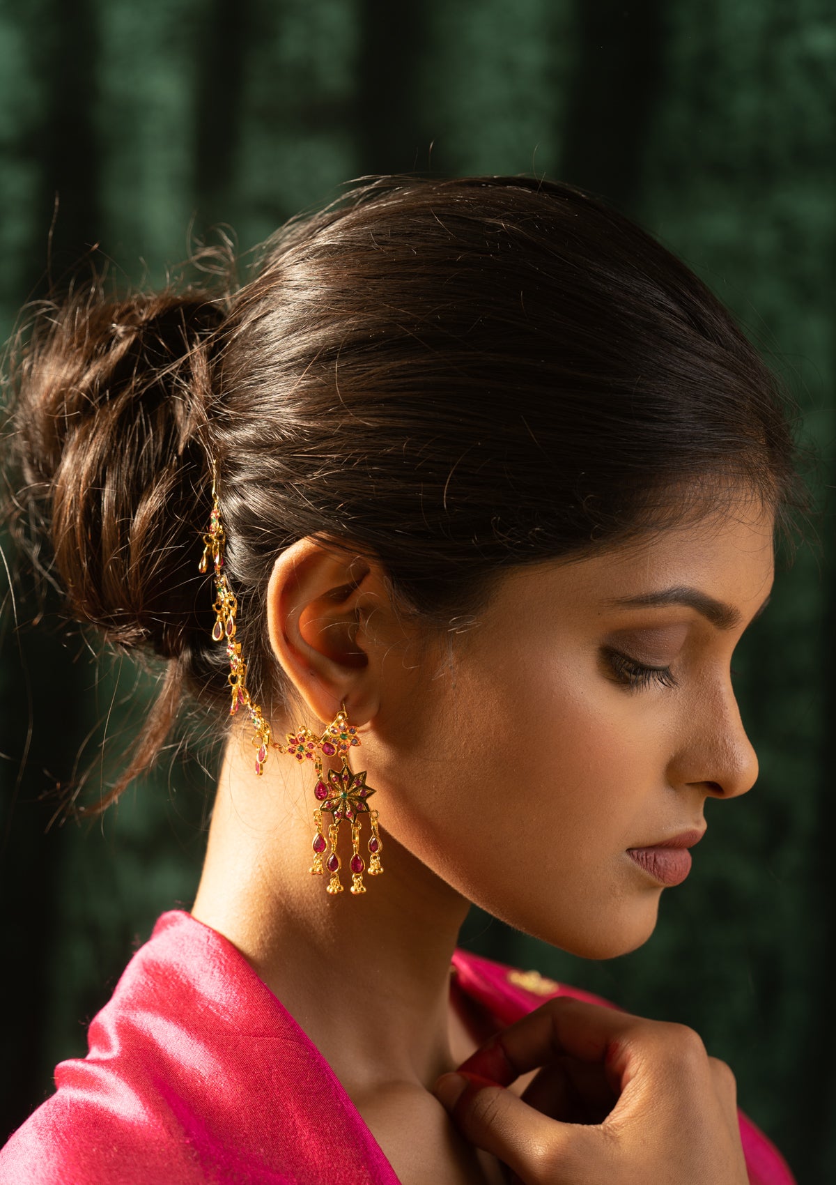 Jhuna Gold Tone Silver Earrings