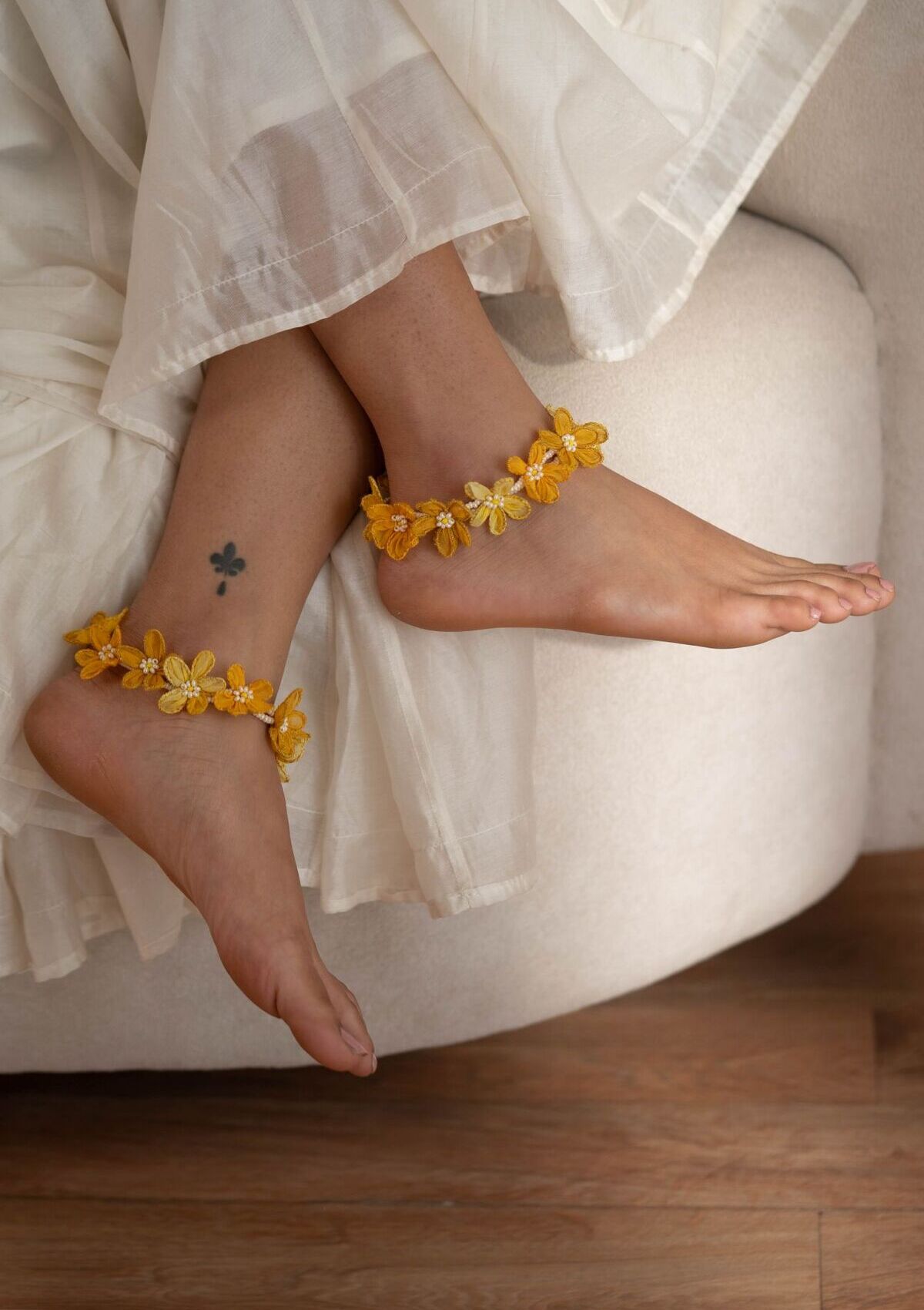 Jorja Floral Anklets - Set of 2