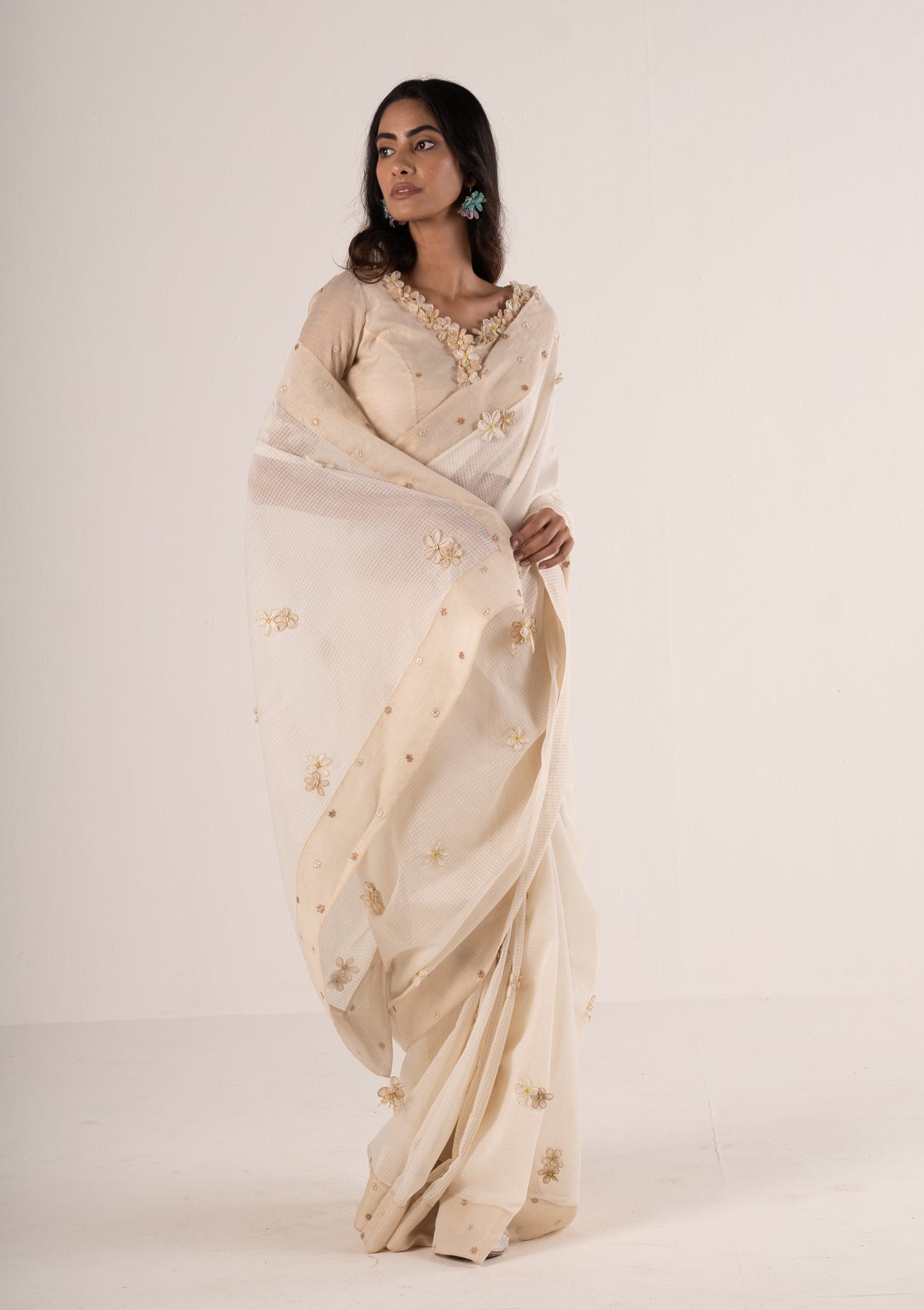 Kaagazi Ivory Saree