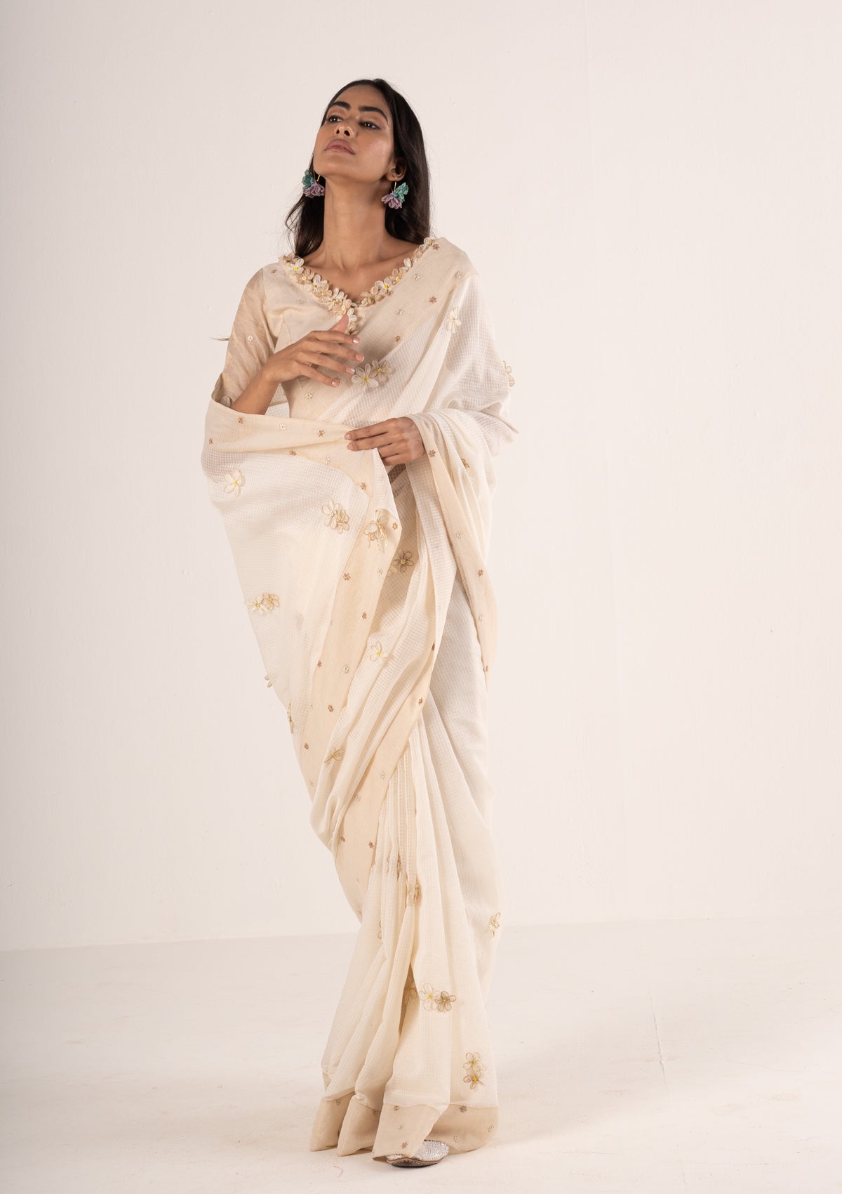 Kaagazi Ivory Saree