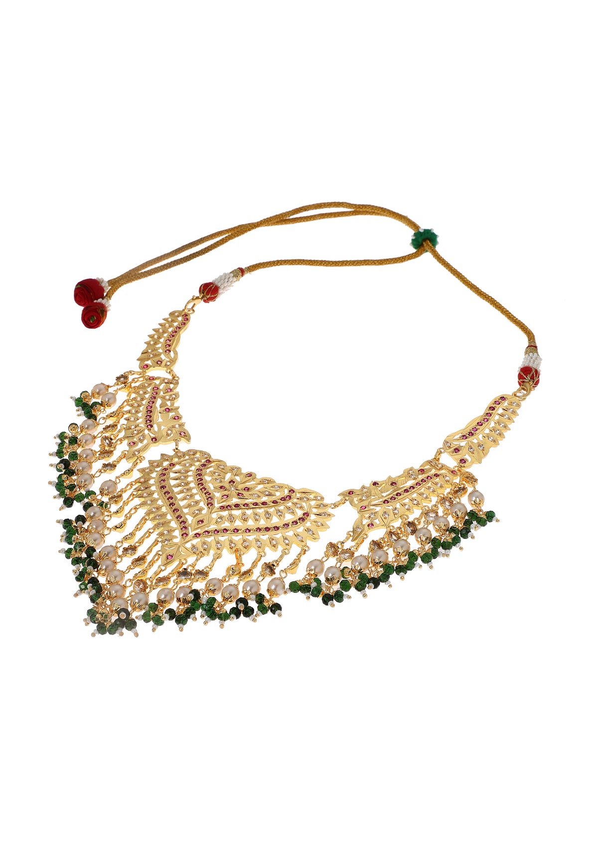 Karnika Gold Tone Silver Necklace & Earrings Set