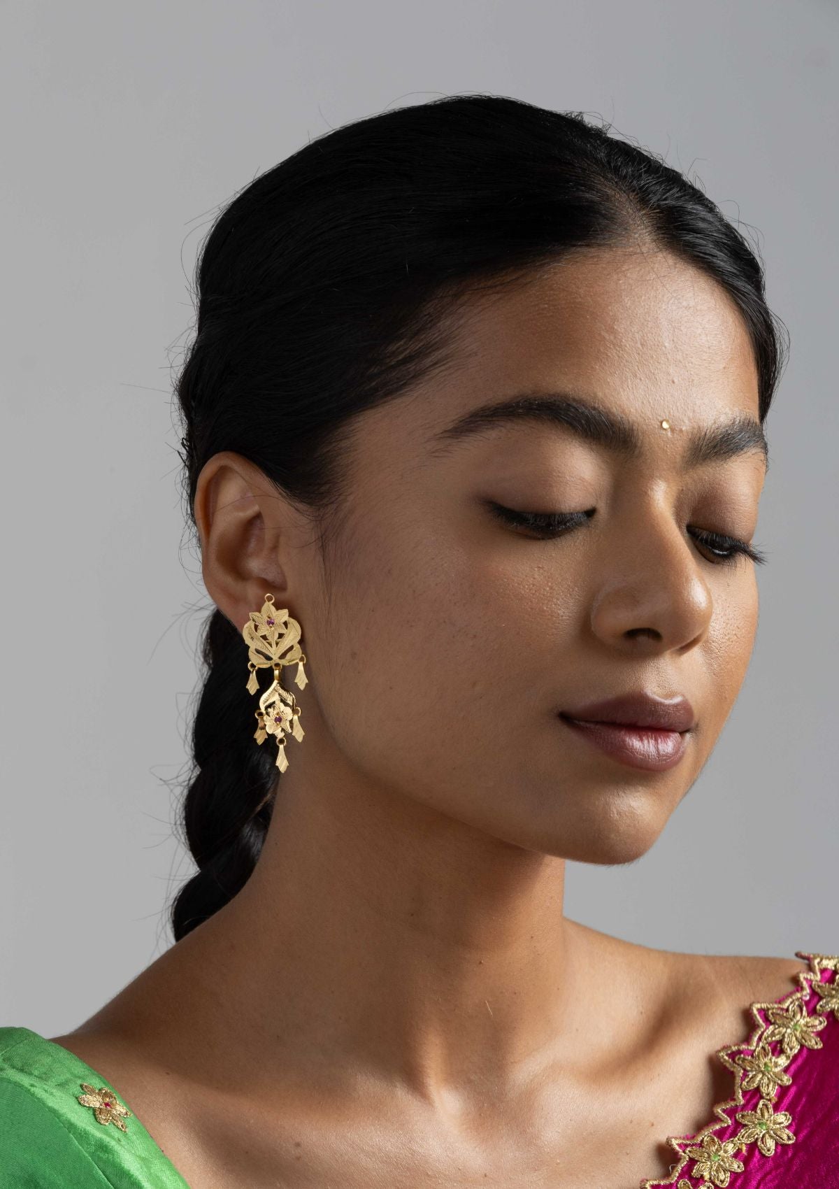 Kashvi Gold Tone Silver Earrings