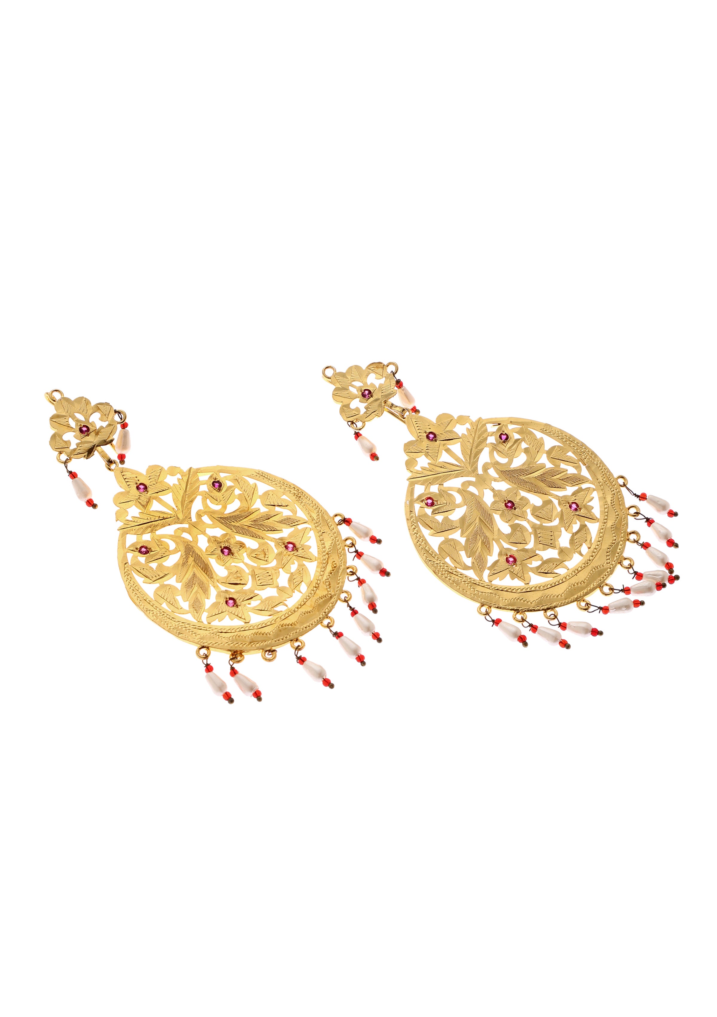 Naseera Handmade Gold Tone Silver Earrings