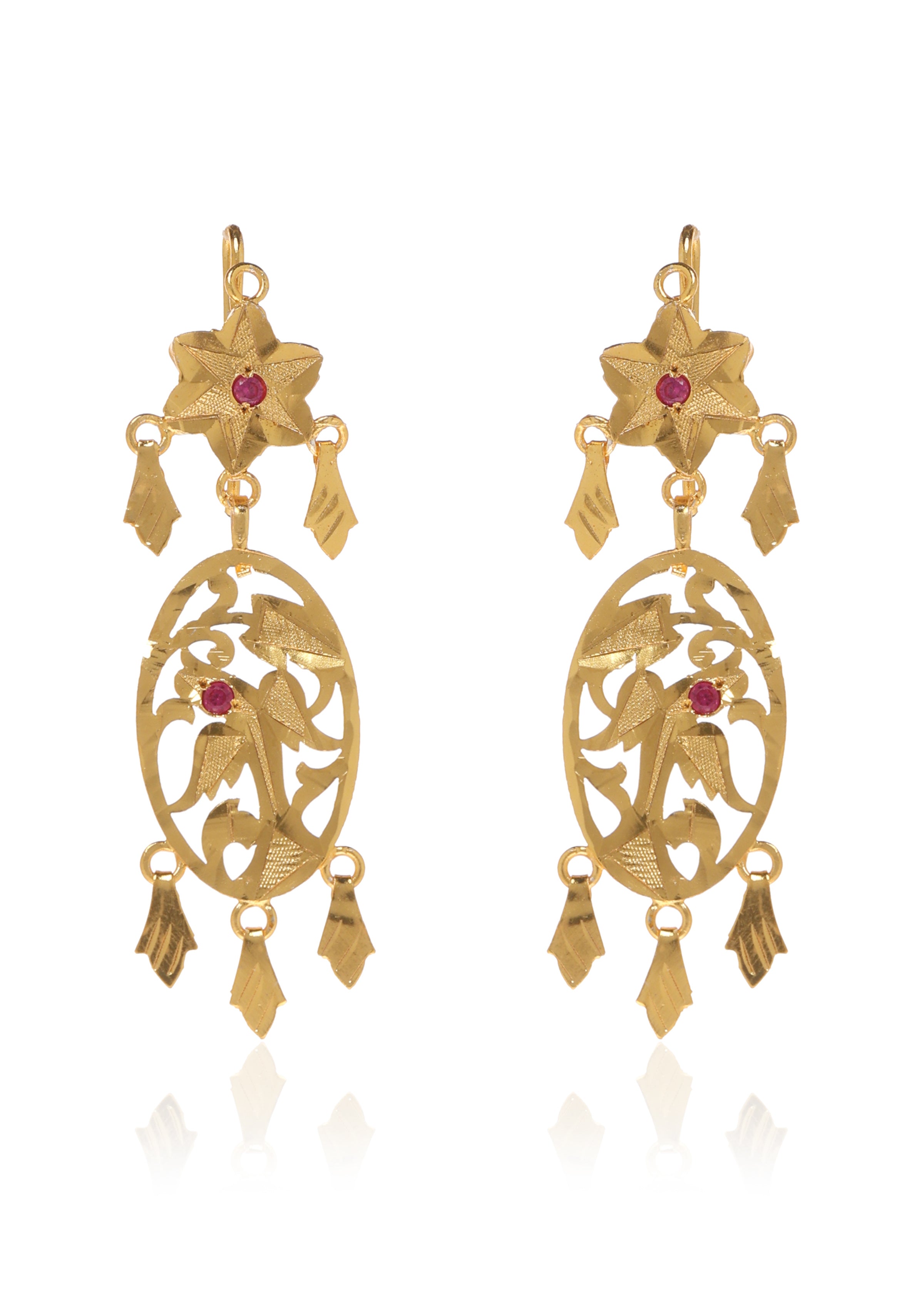 Dilreet Gold Tone Silver Earrings