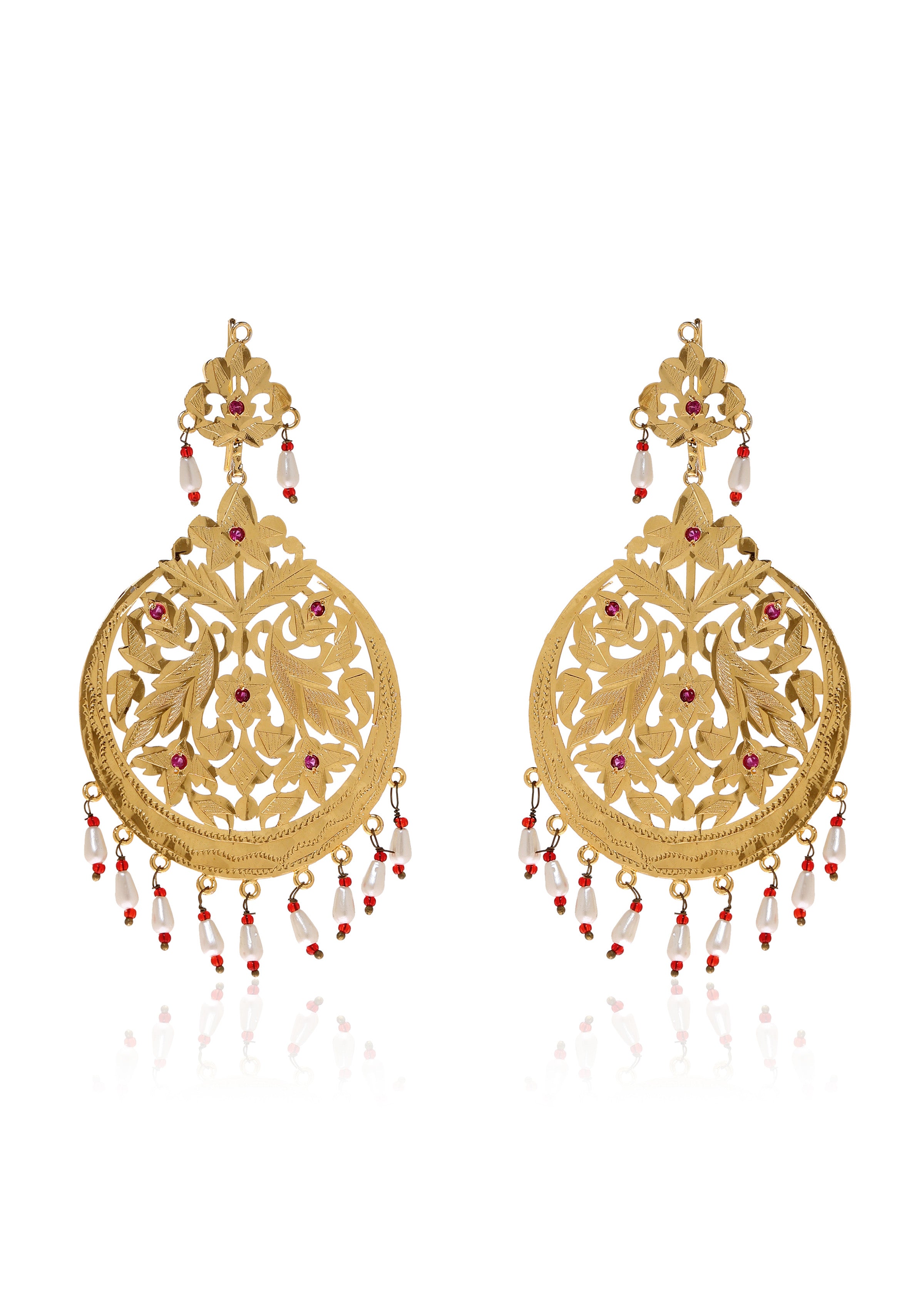 Naseera Pearls Gold Tone Silver Earrings