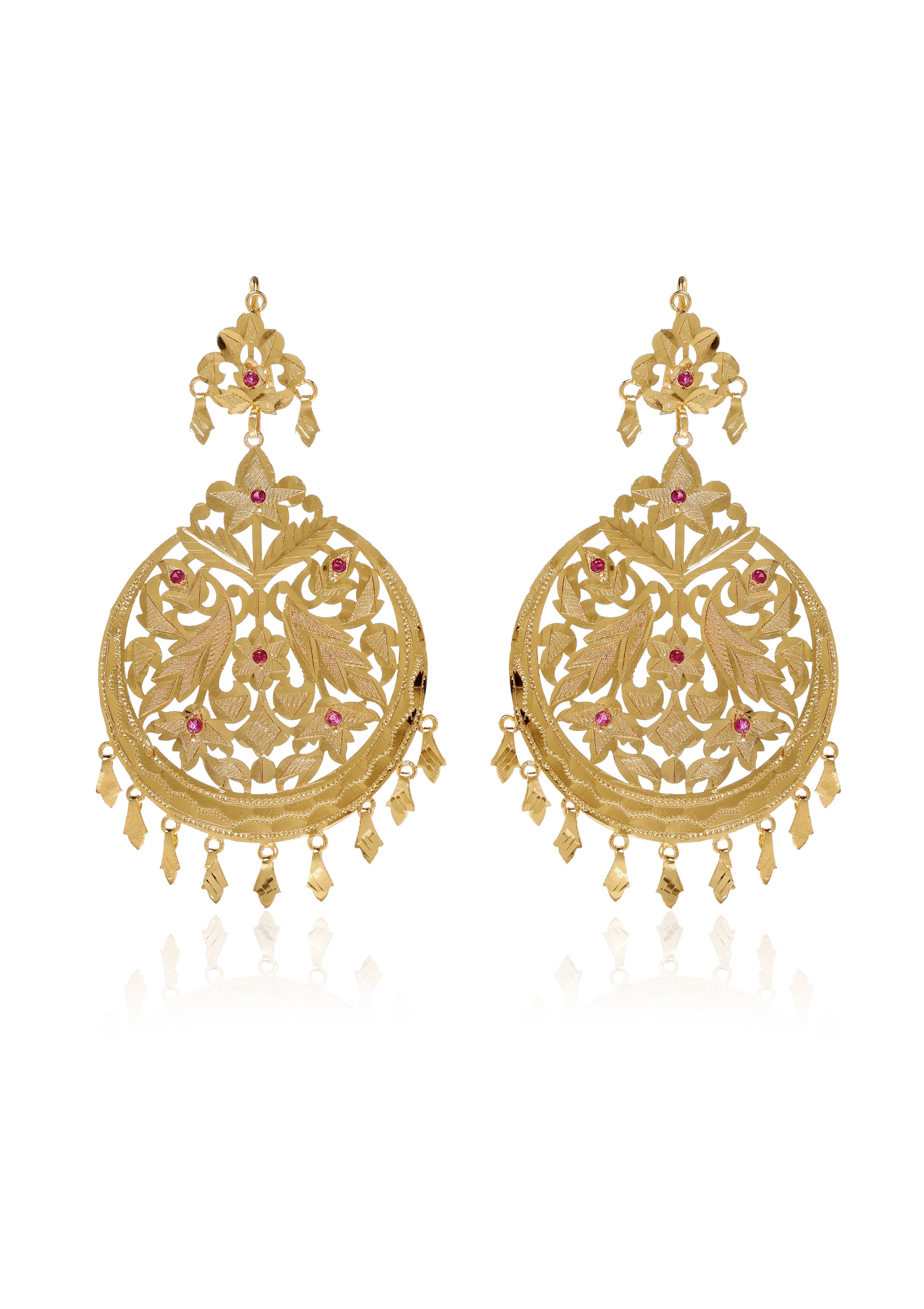 Naseera Handmade Gold Tone Silver Earrings