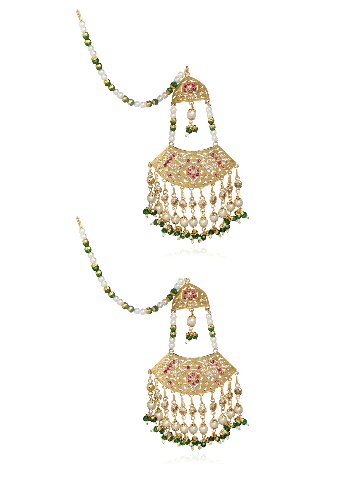 Lambanam Gold Tone Silver Necklace & Earrings Set