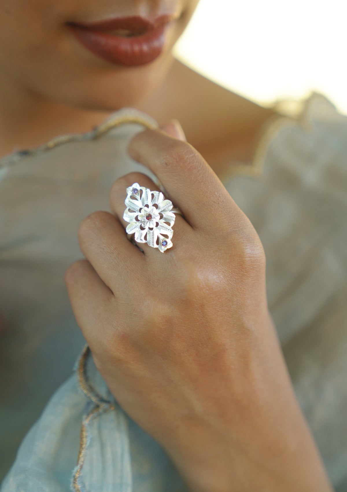 Lata Inlaid Rings Lata Handmade Silver Ring