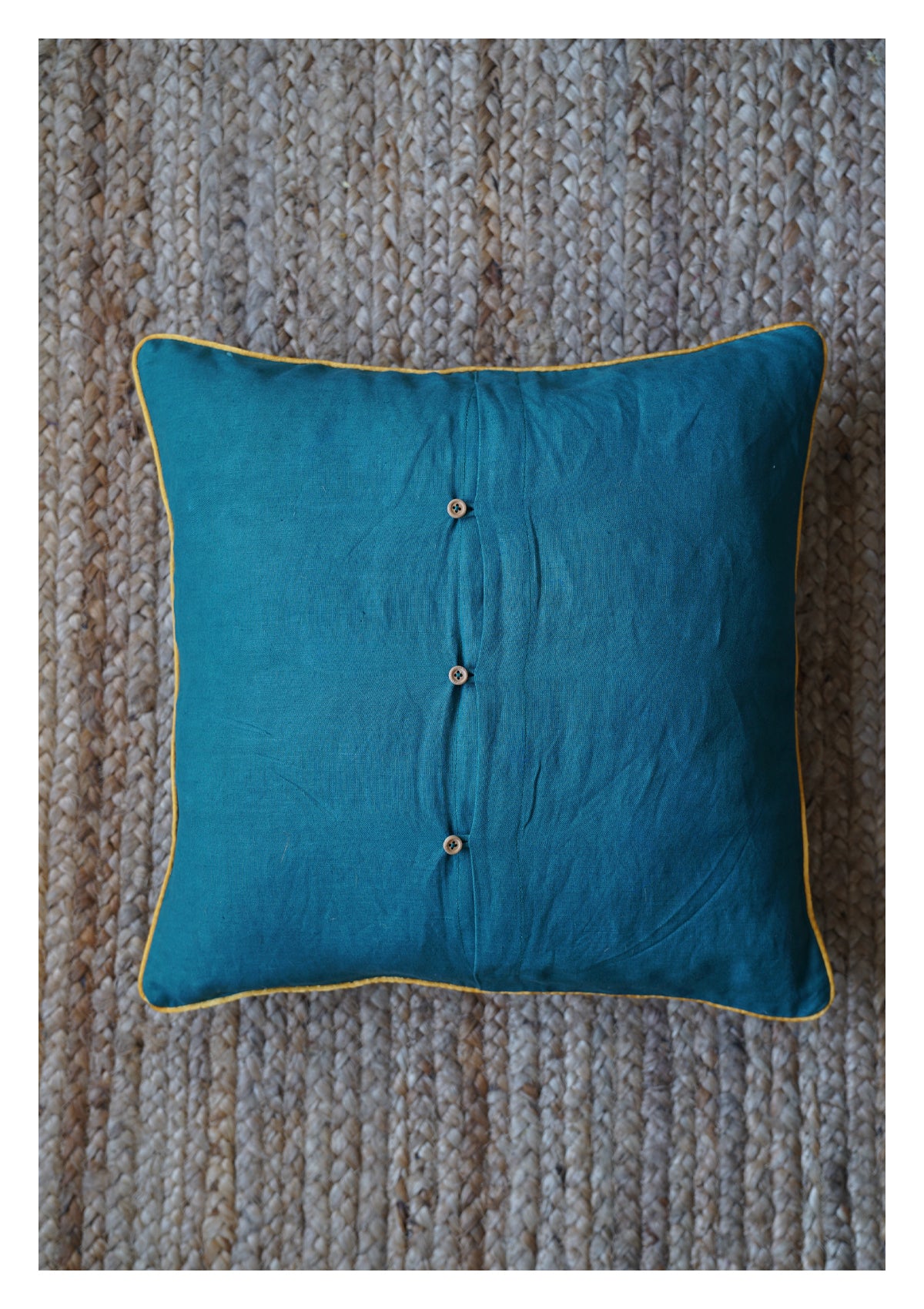 Loriini Teal Linen Cushion Cover