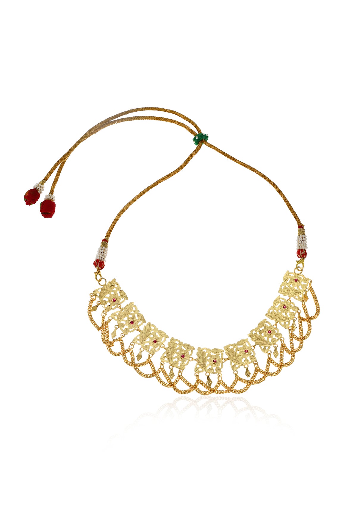 Madhumalti Handmade Gold Tone Silver Necklace