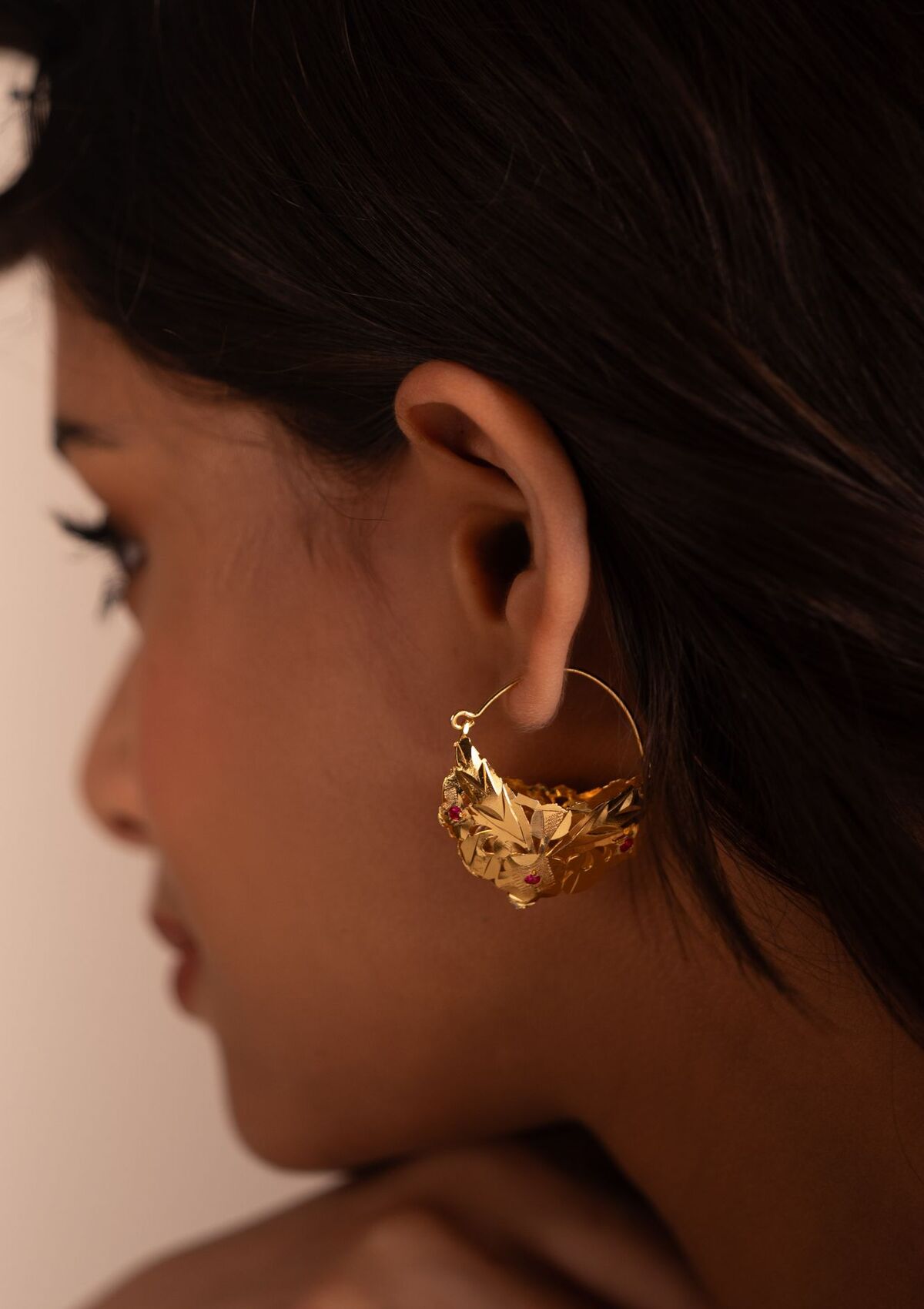 Mathi Gold Tone Silver Earrings