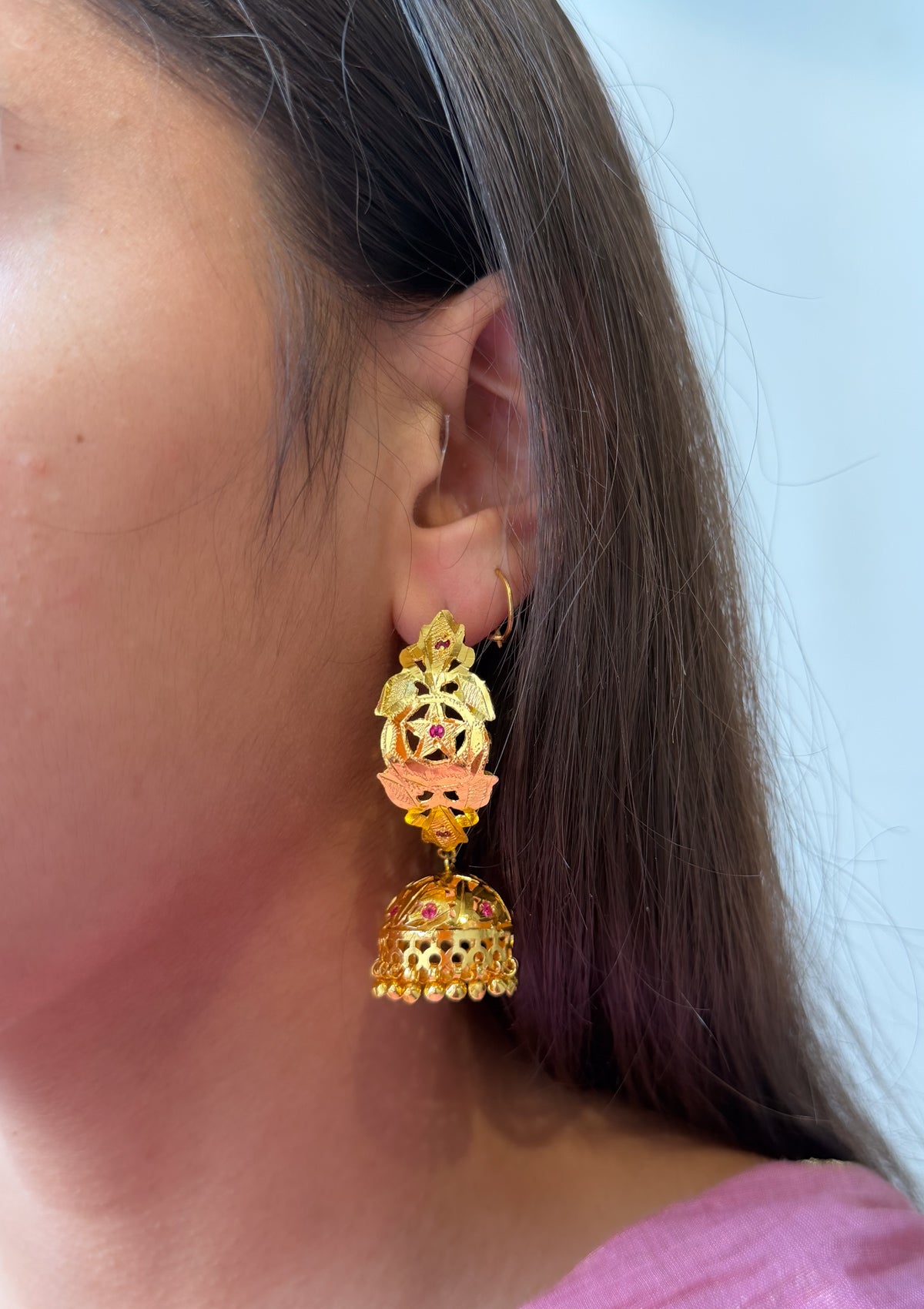 Prema Gold Tone Silver Earrings