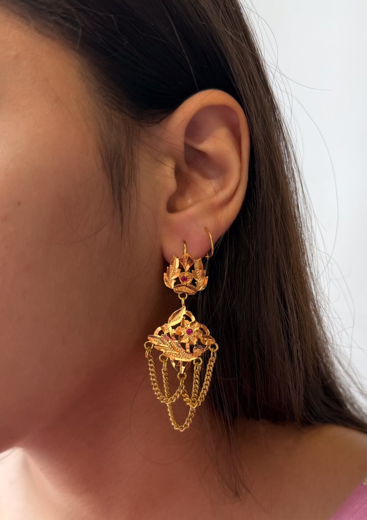 Revathi Gold Tone Silver Earrings