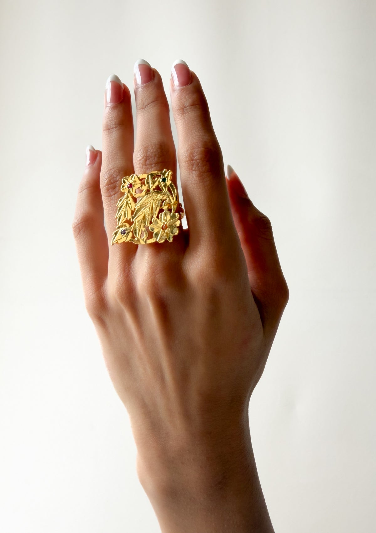 Sia Gold Tone Silver Ring