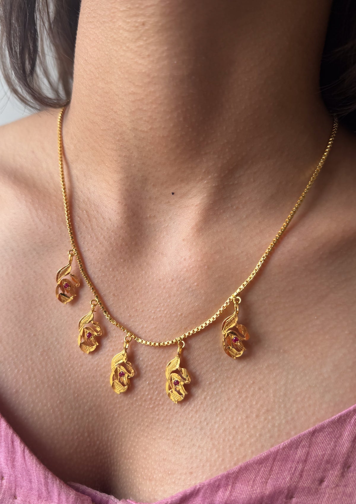 Charu Gold Tone Silver Necklace