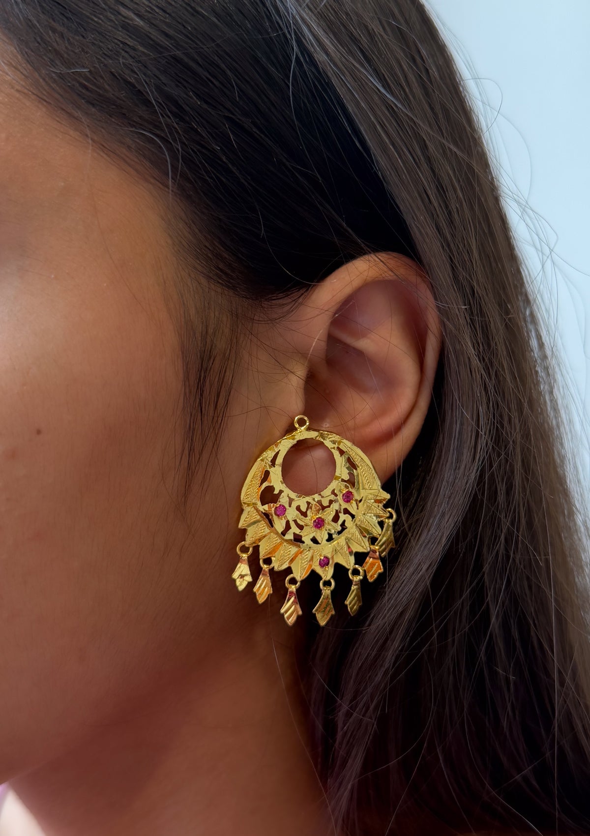 Aparna Gold Tone Silver Earrings