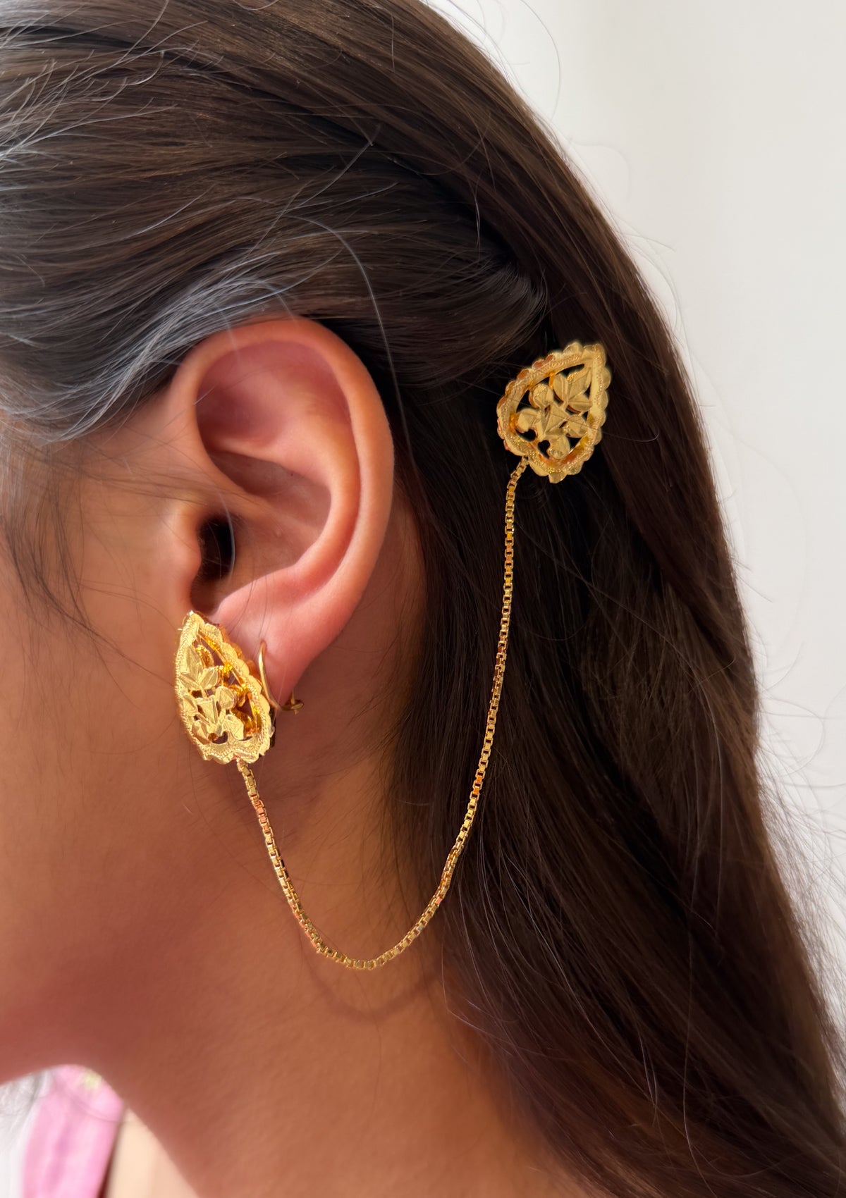 Vatsala Gold Tone Silver Earrings