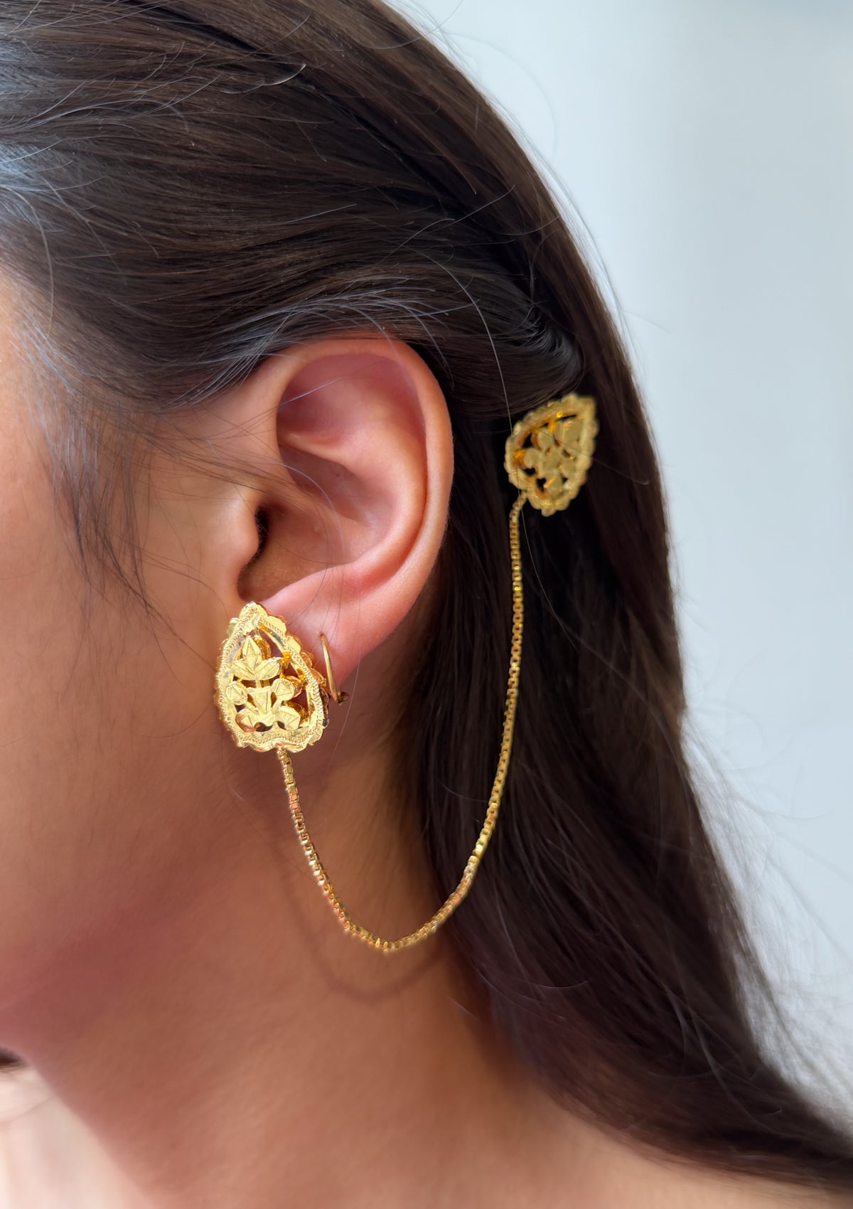Vatsala Gold Tone Silver Earrings