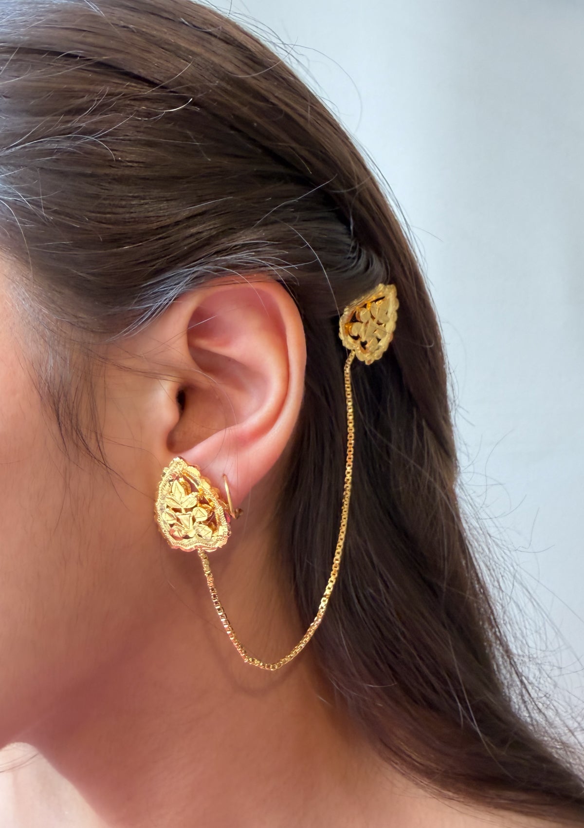 Vatsala Gold Tone Silver Earrings
