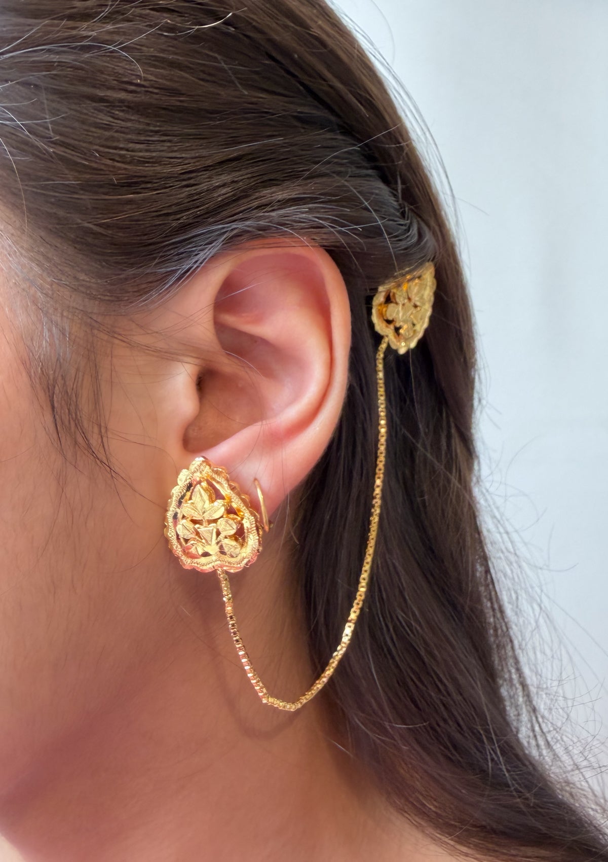 Vatsala Gold Tone Silver Earrings