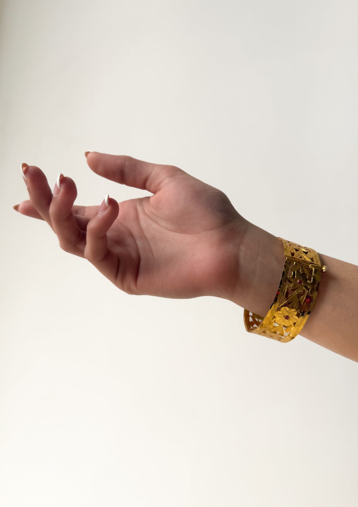 Charita Gold Tone Silver Bangles- Size 2.4 Inches