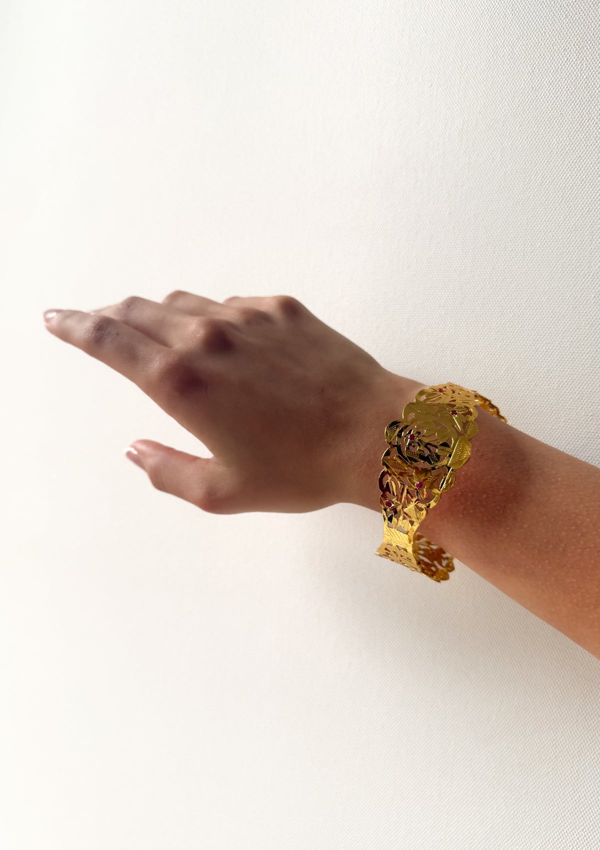 Prisha  Gold Tone Silver Bangle- Size 2.5 Inches