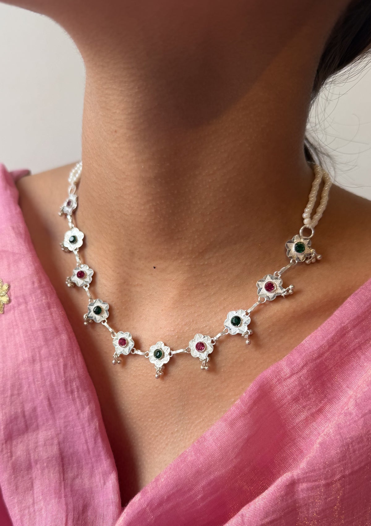 Mandakini Silver Necklace