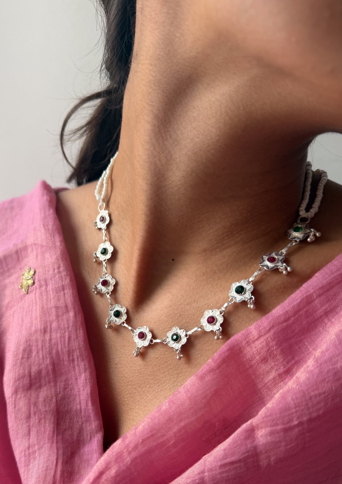 Mandakini Silver Necklace