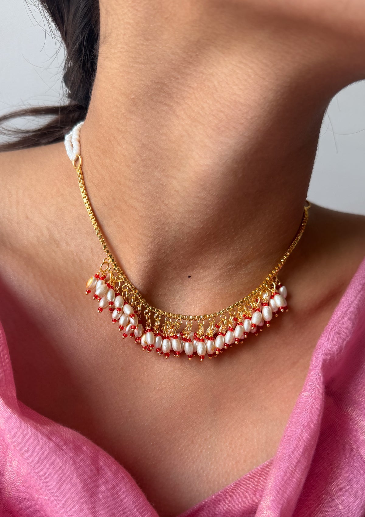 Jhankaar Gold Tone  Silver Necklace