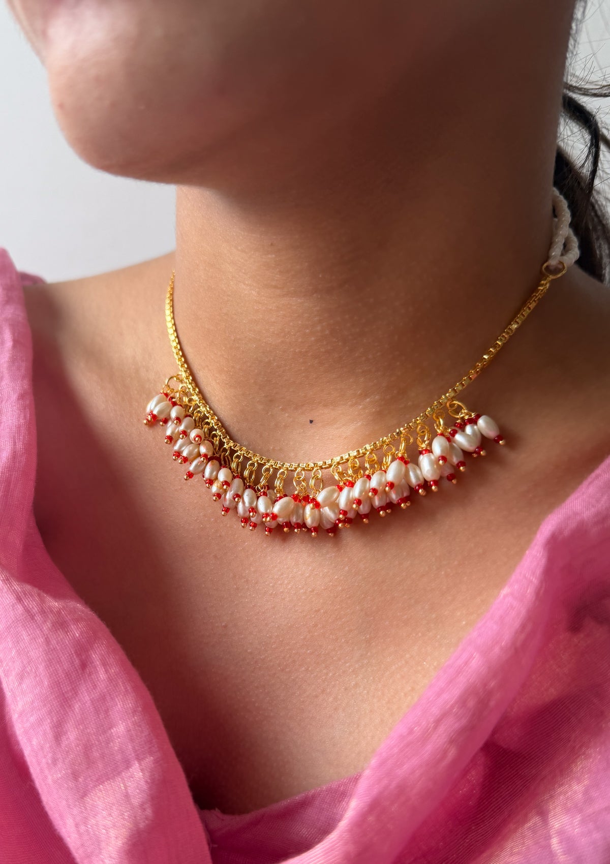 Jhankaar Gold Tone  Silver Necklace