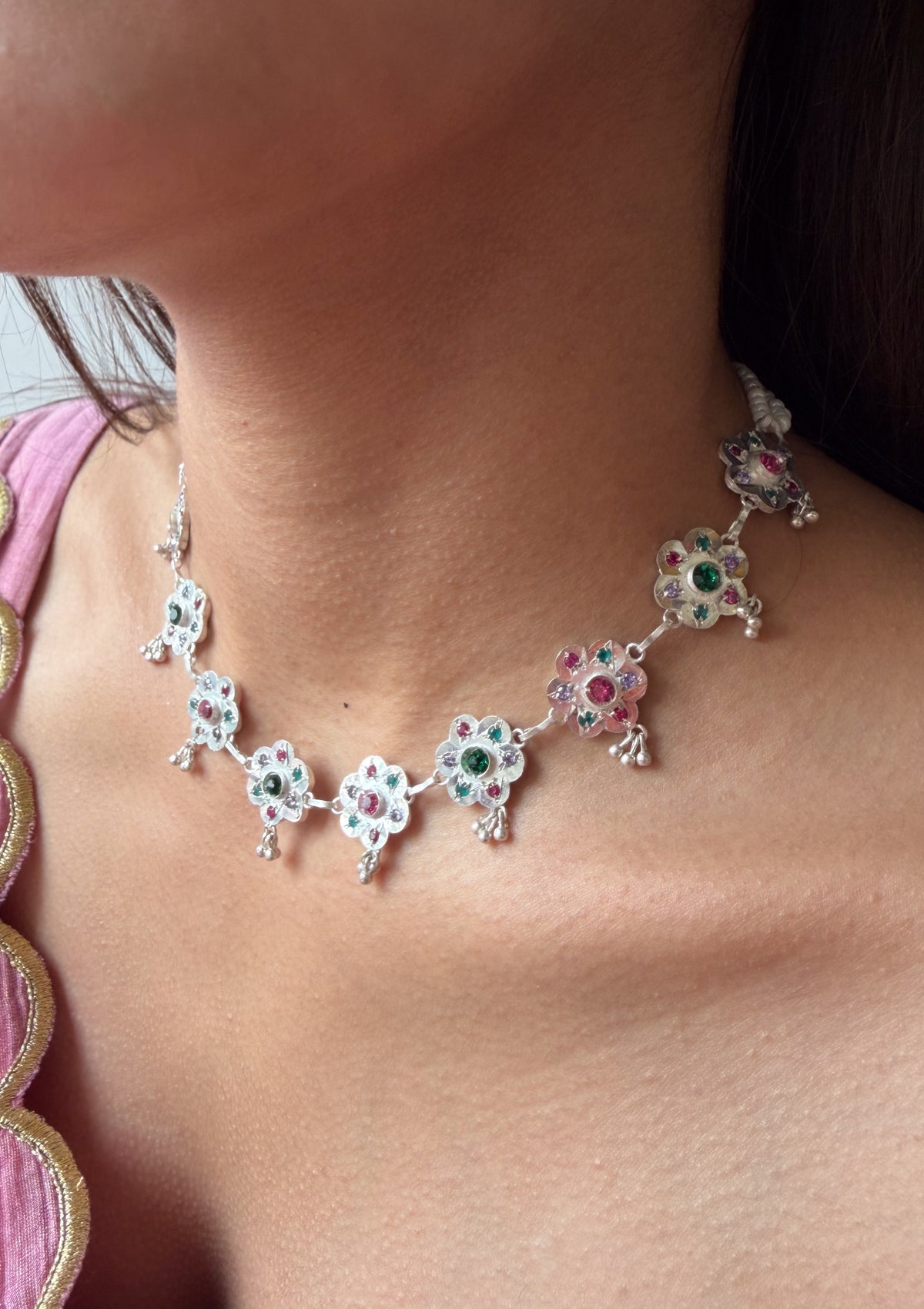 Menaka Silver Necklace