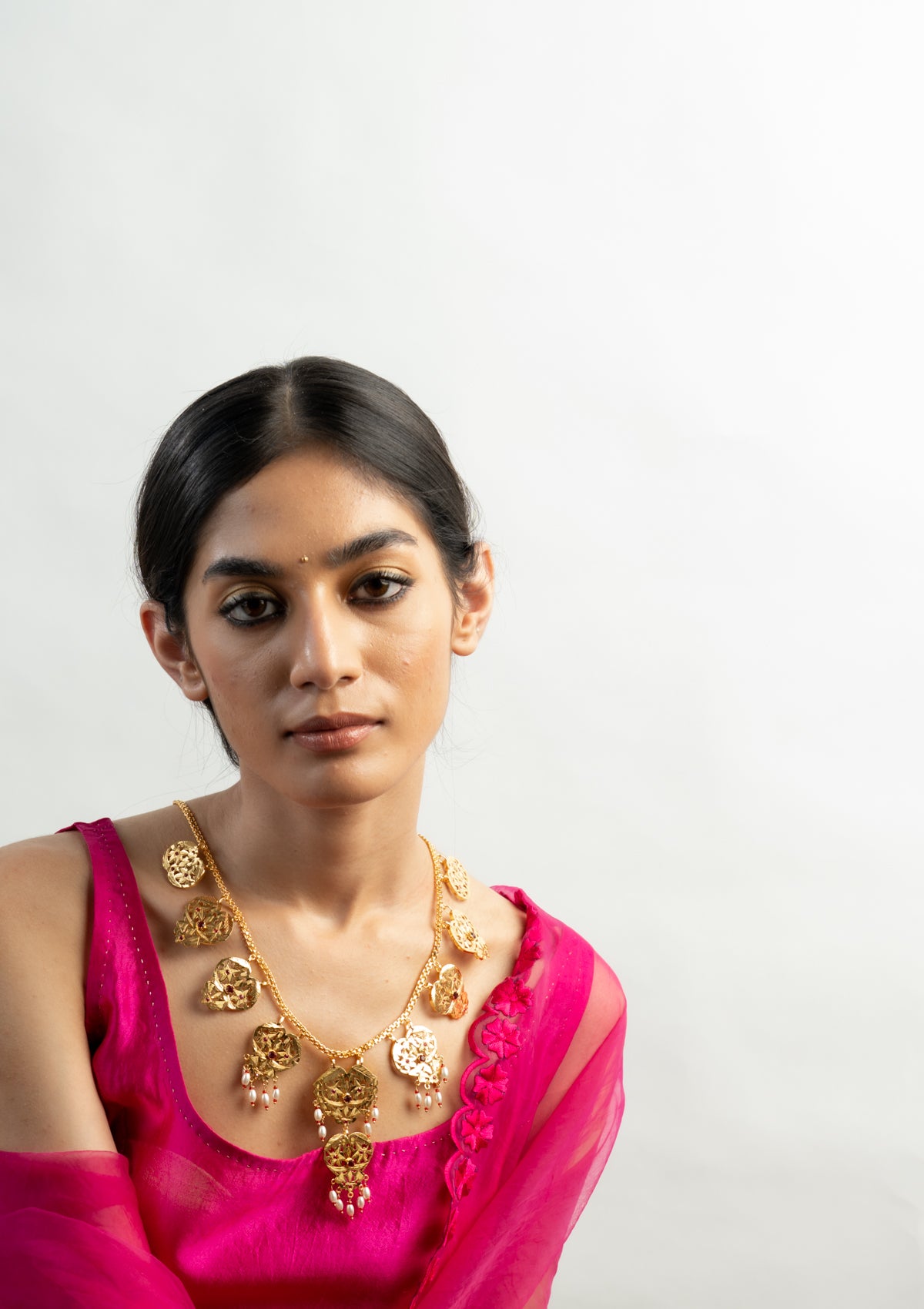 Mehrbano Gold Tone Silver Necklace