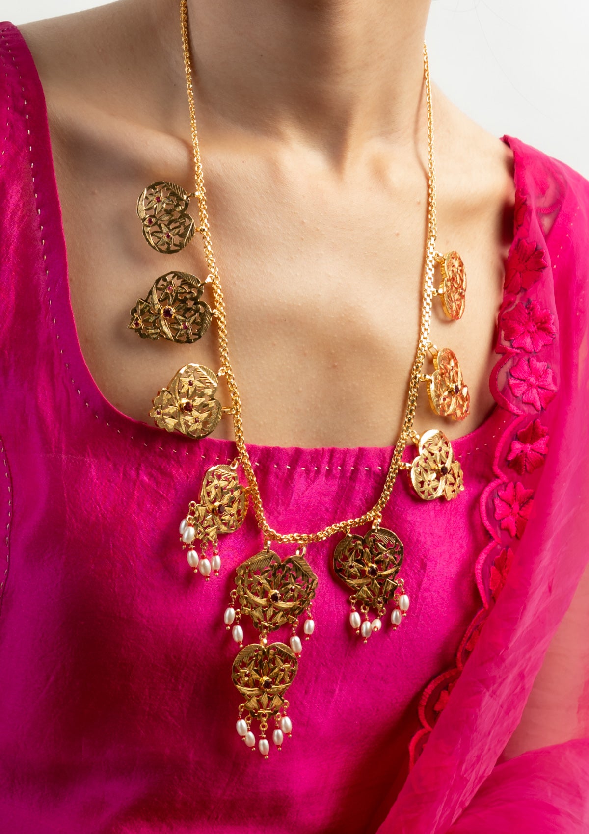 Mehrbano Gold Tone Silver Necklace