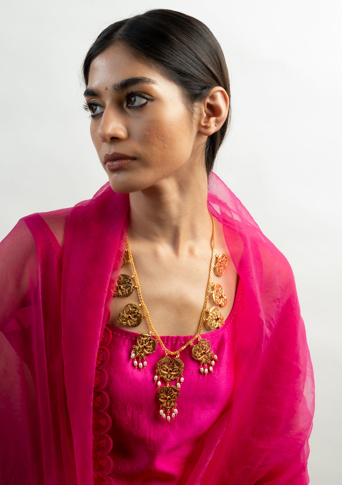 Mehrbano Gold Tone Silver Necklace