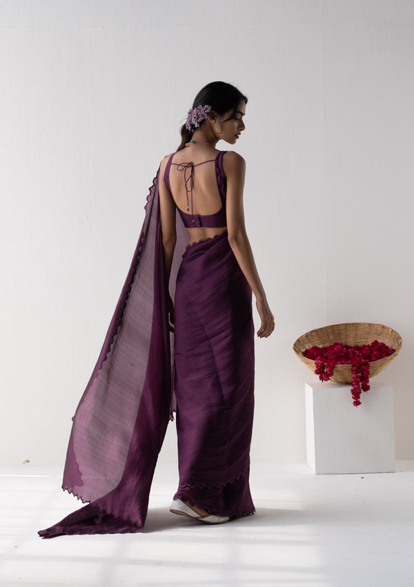 Mohi Plum Silk Saree main image 0