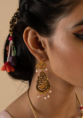Mumtaz Gold Tone Silver Necklace & Earrings Set