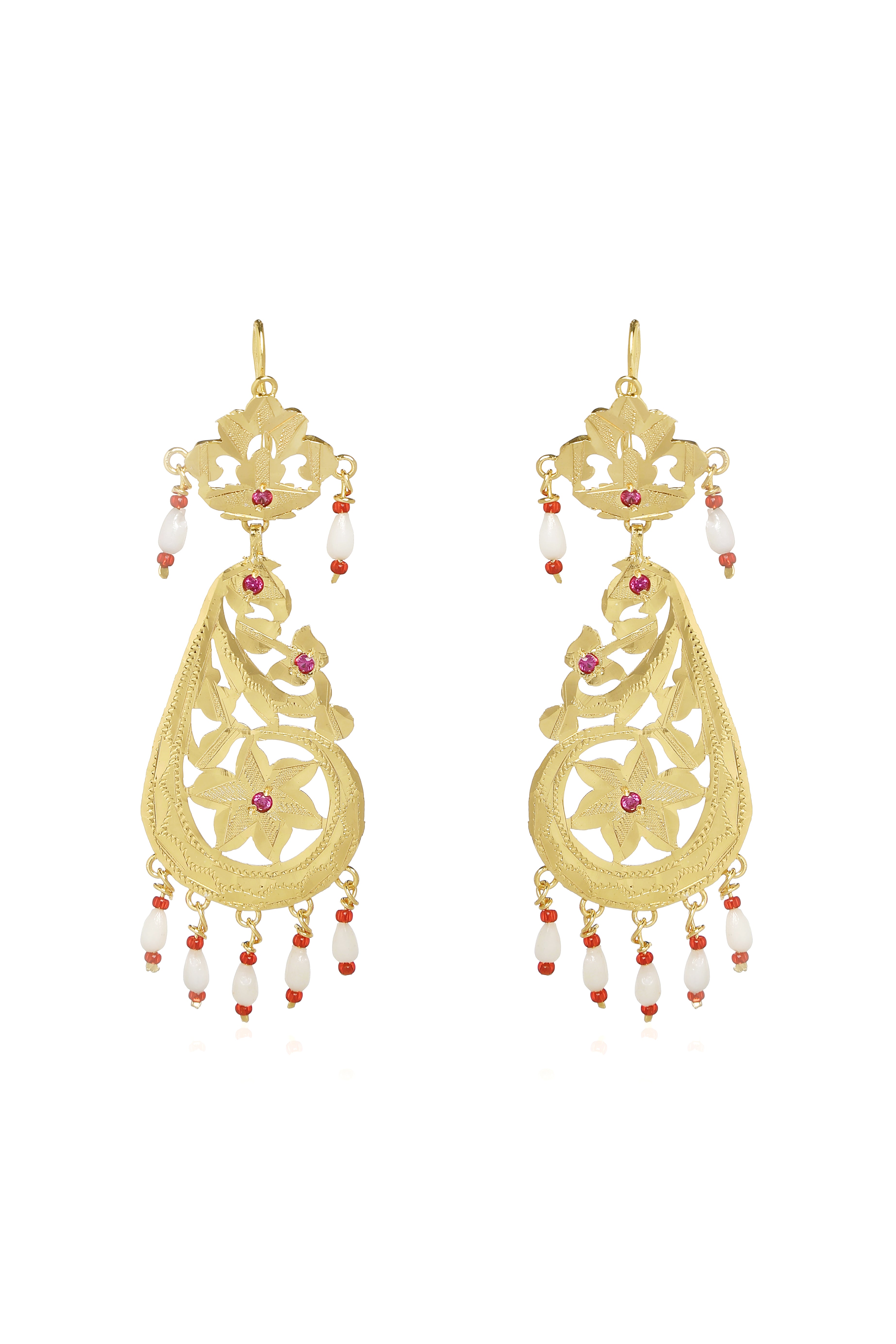 Roopa Gold Tone Silver Earrings