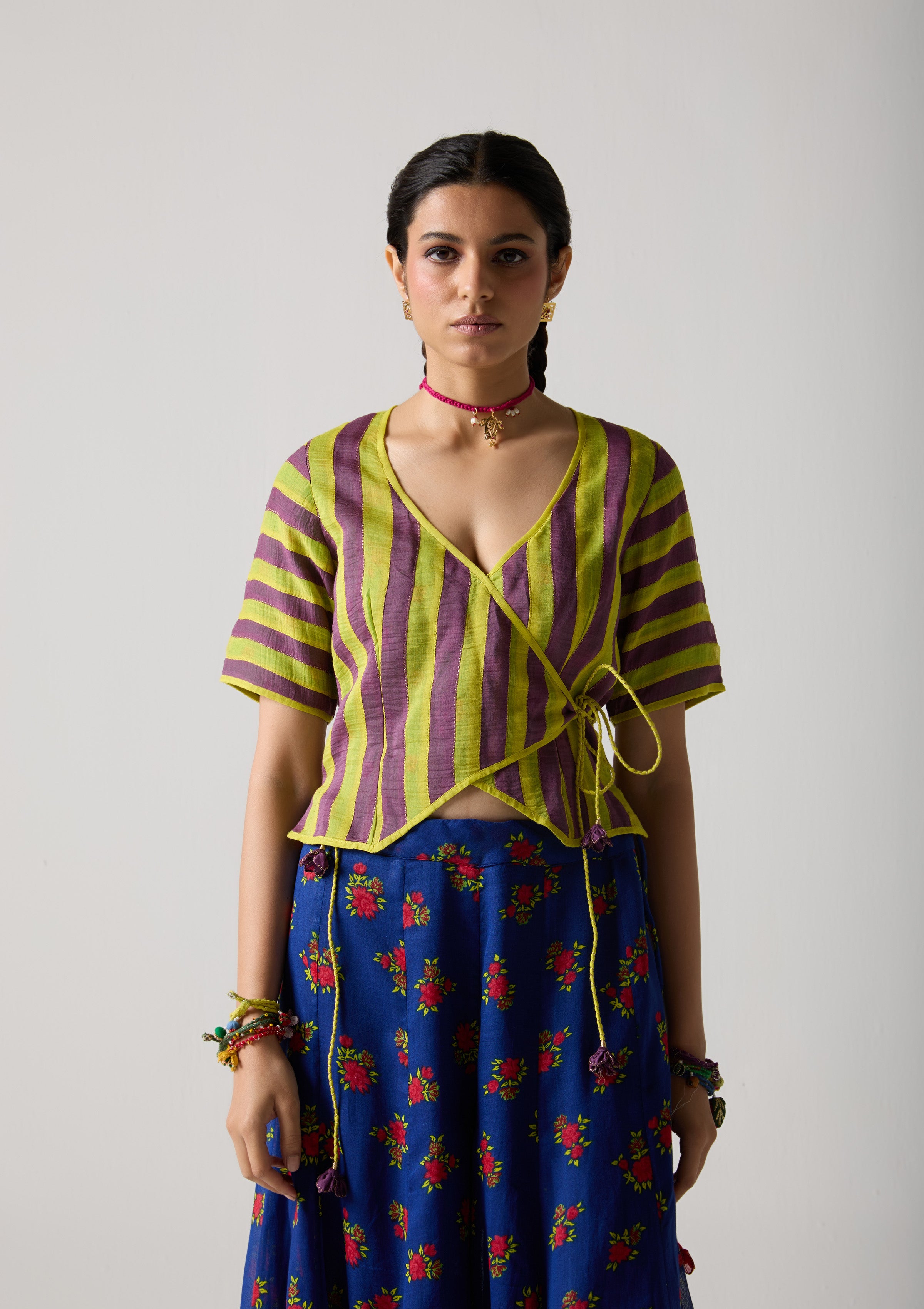 Lime Wrap Blouse