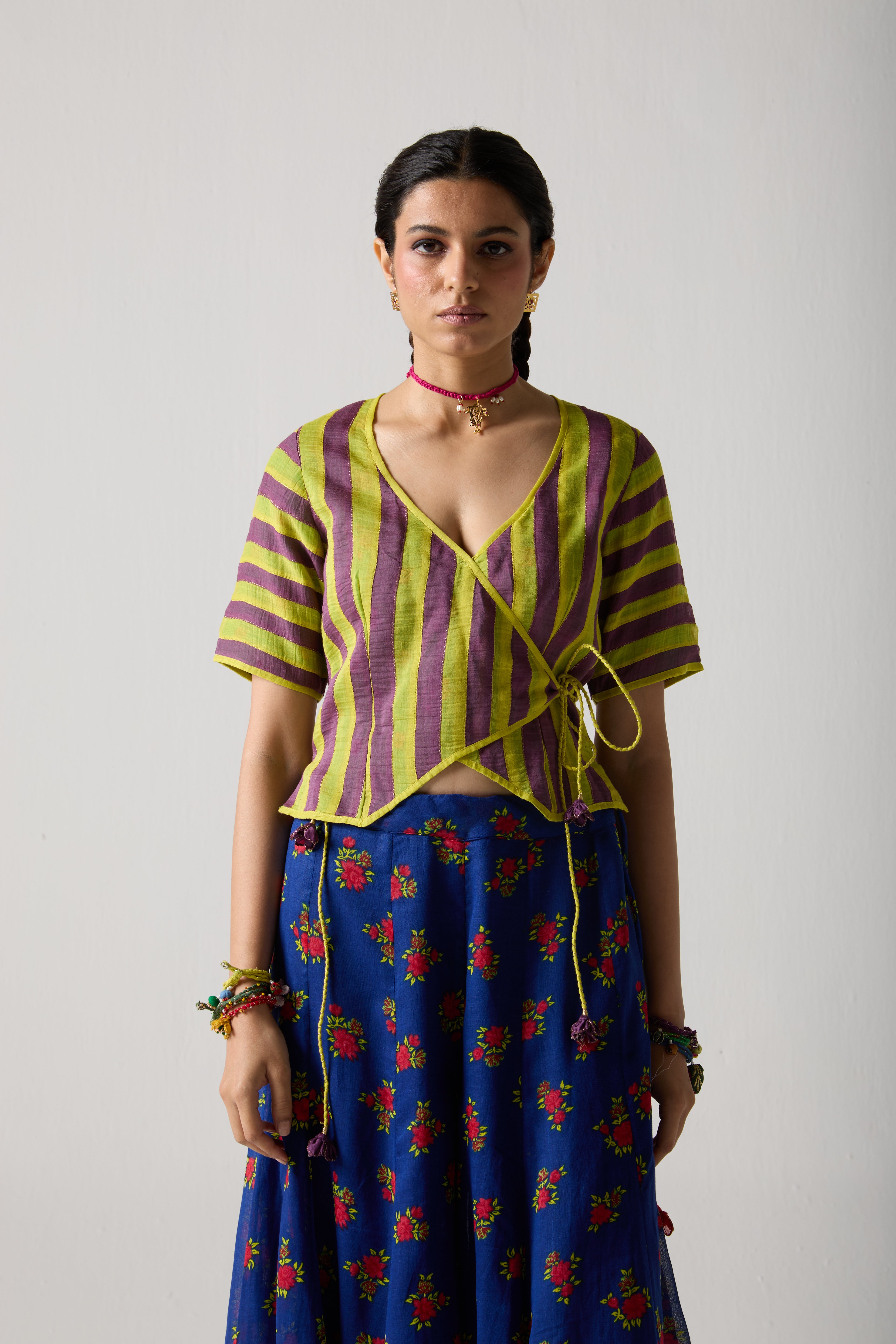 Lime Wrap Blouse