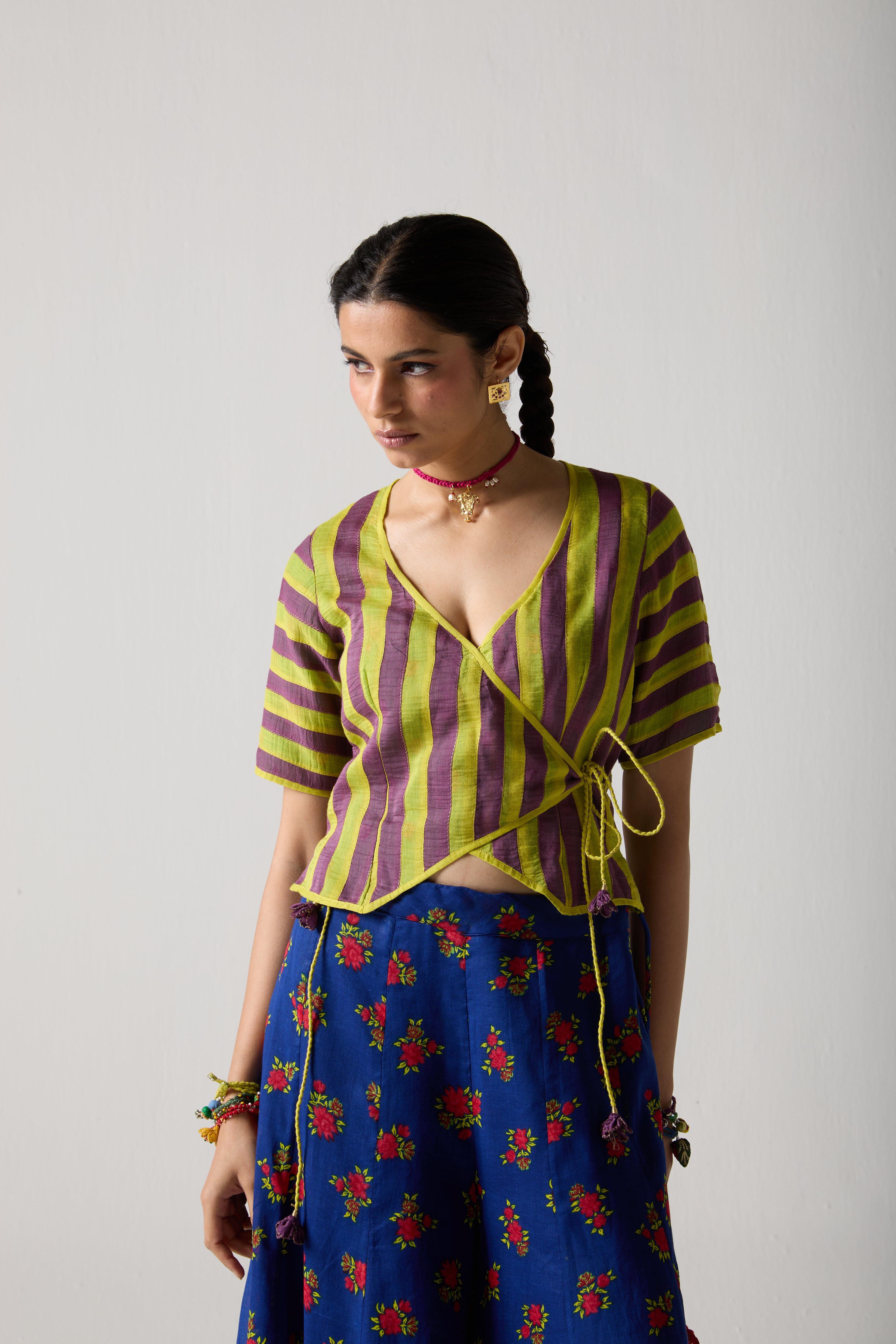 Lime Wrap Blouse