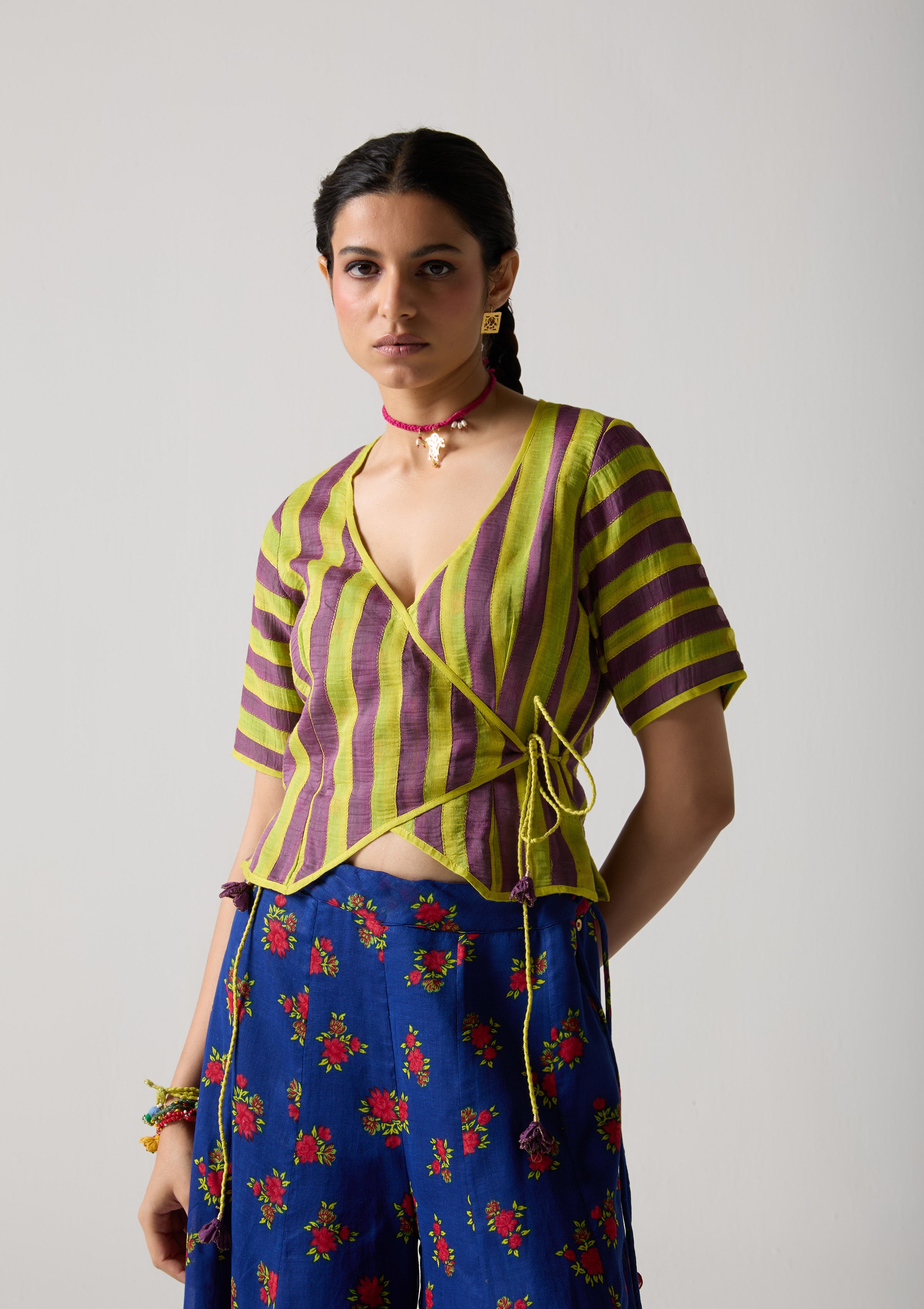 Lime Wrap Blouse