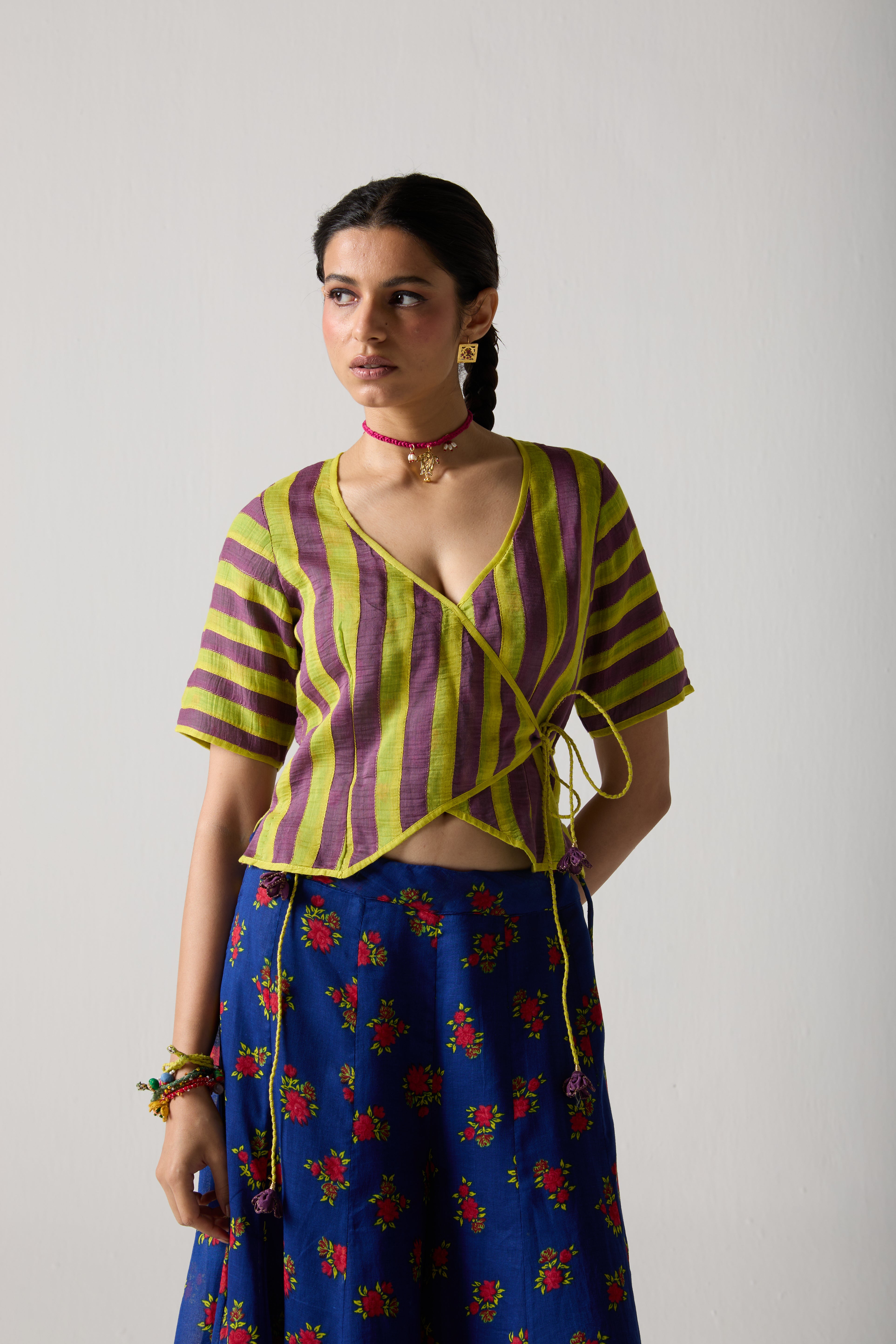 Lime Wrap Blouse