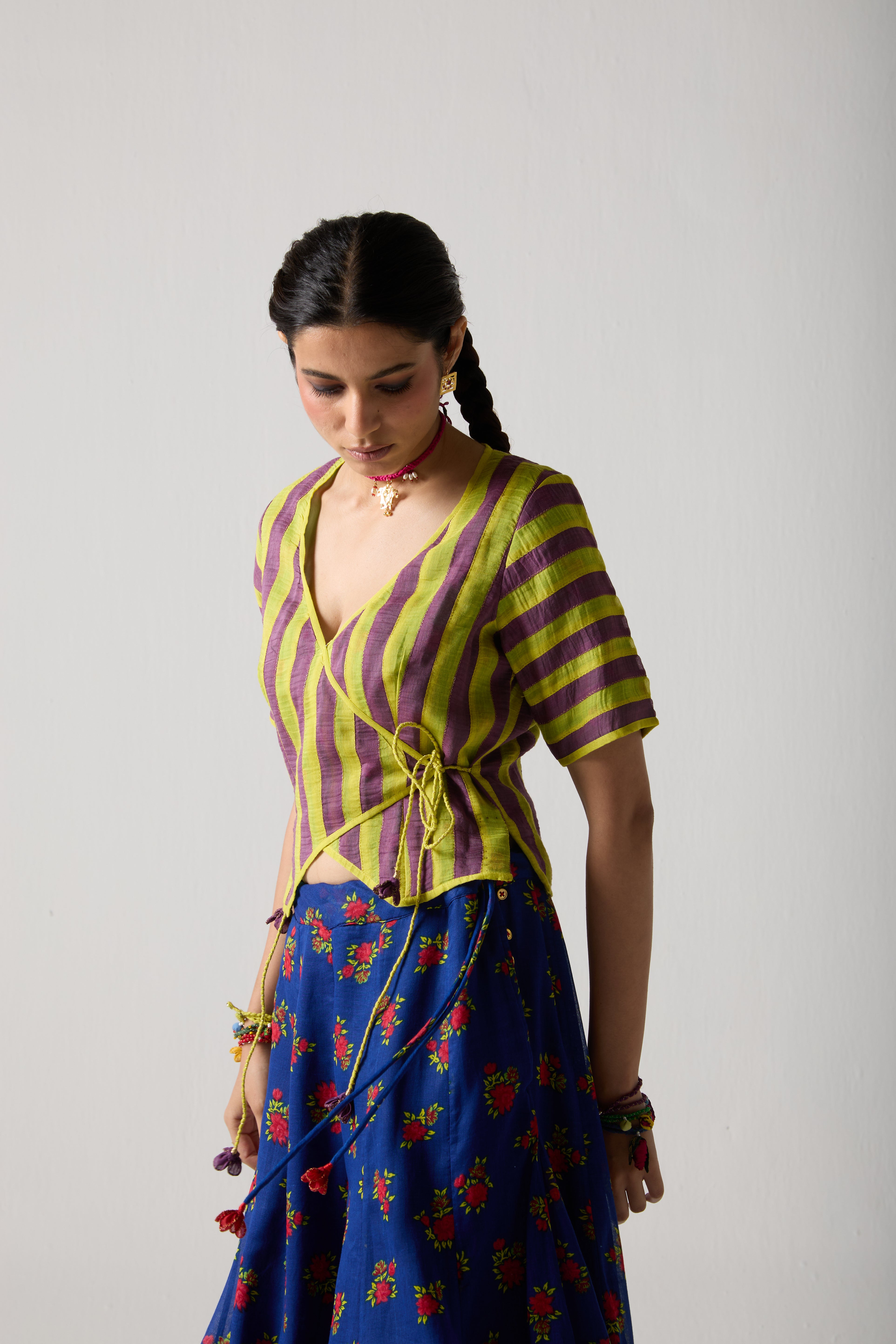 Lime Wrap Blouse