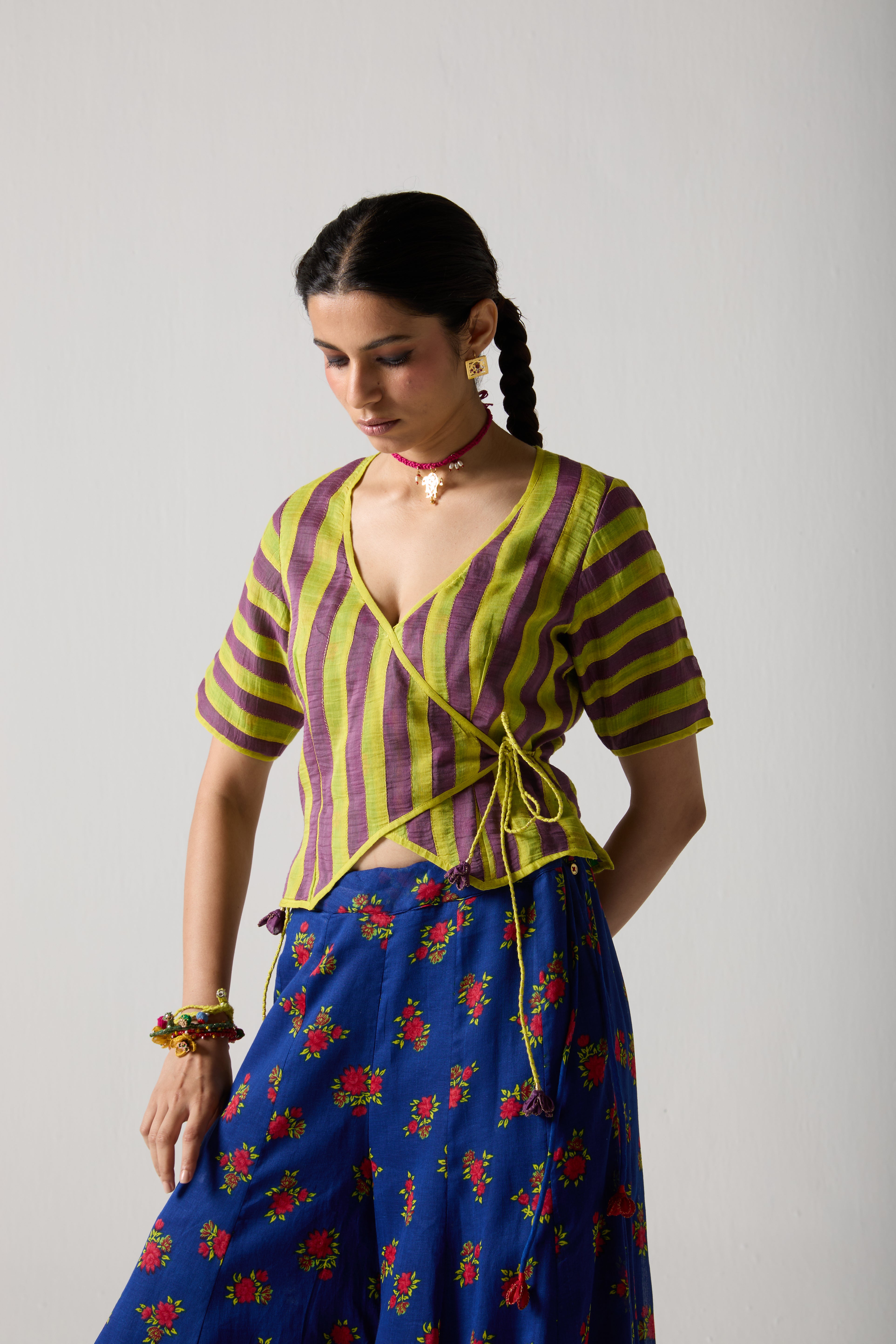 Lime Wrap Blouse