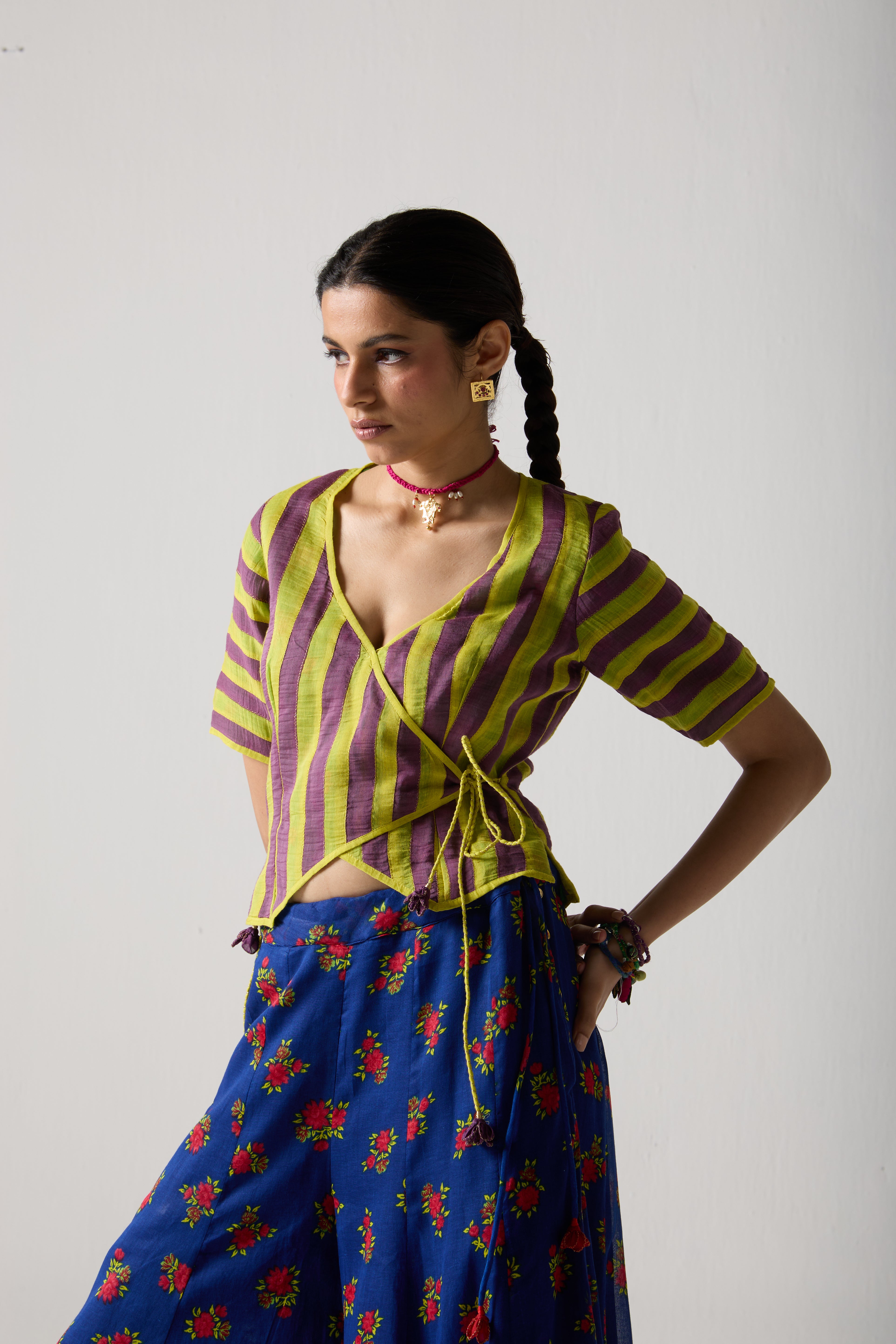Lime Wrap Blouse