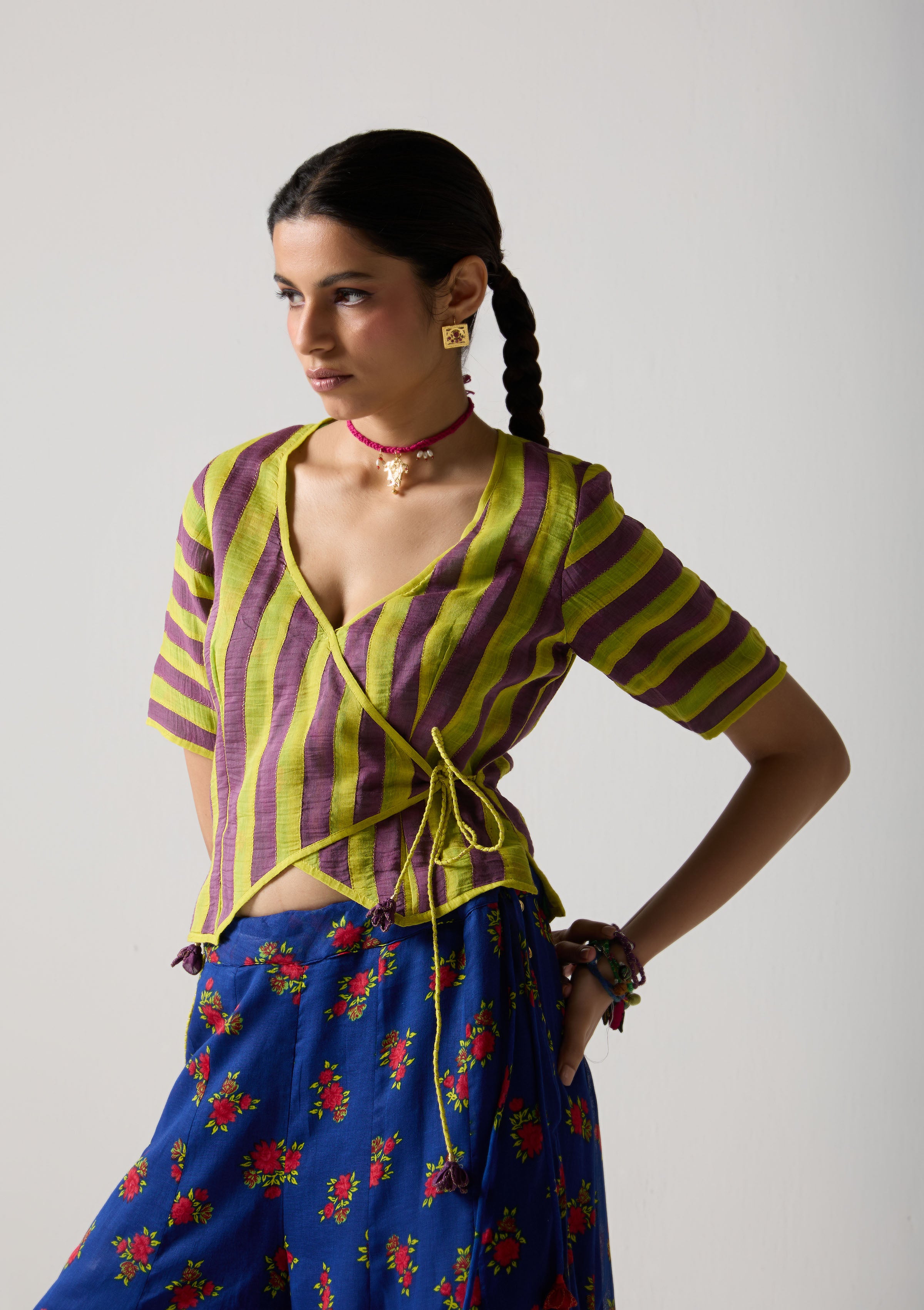Lime Wrap Blouse
