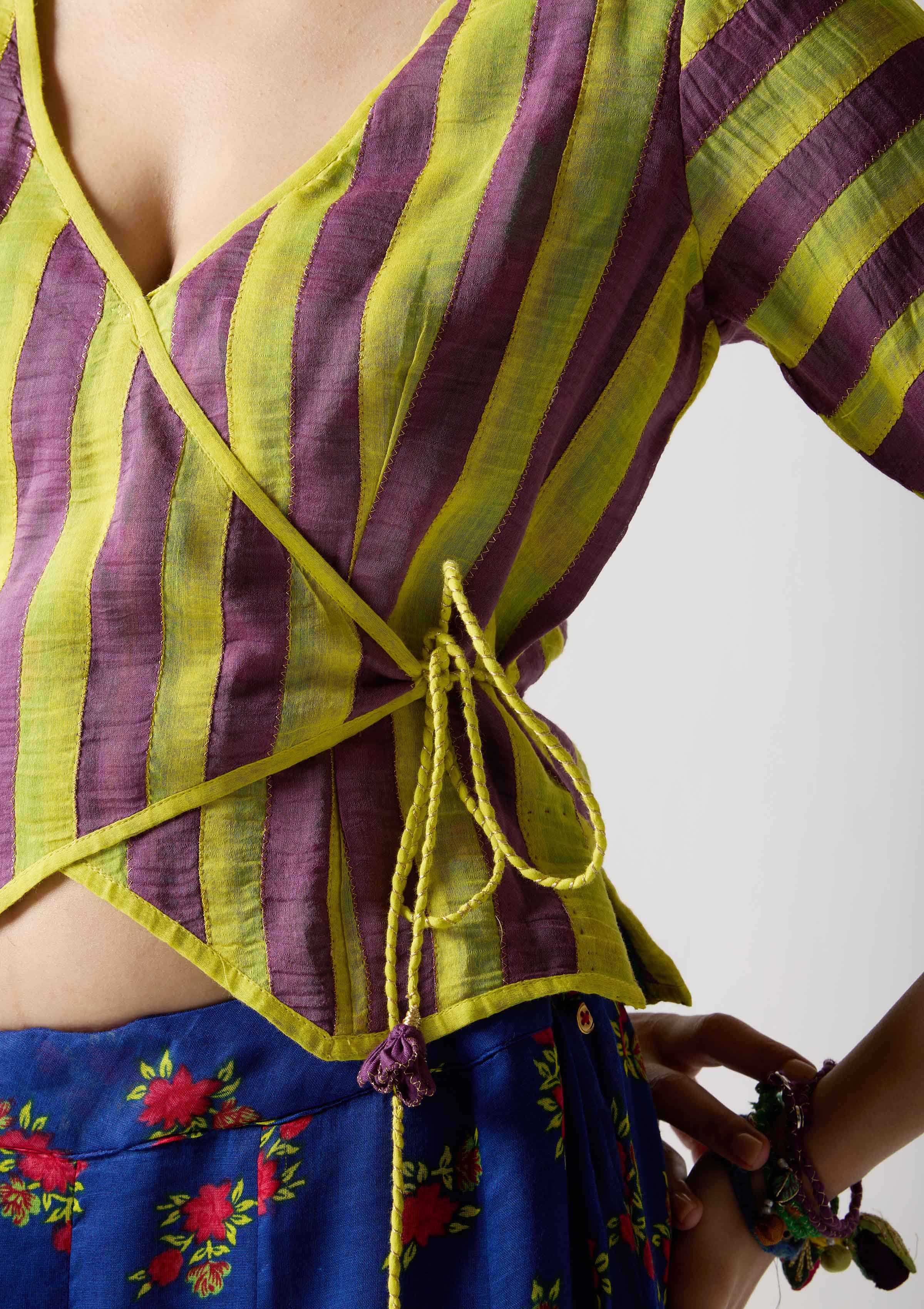 Lime Wrap Blouse