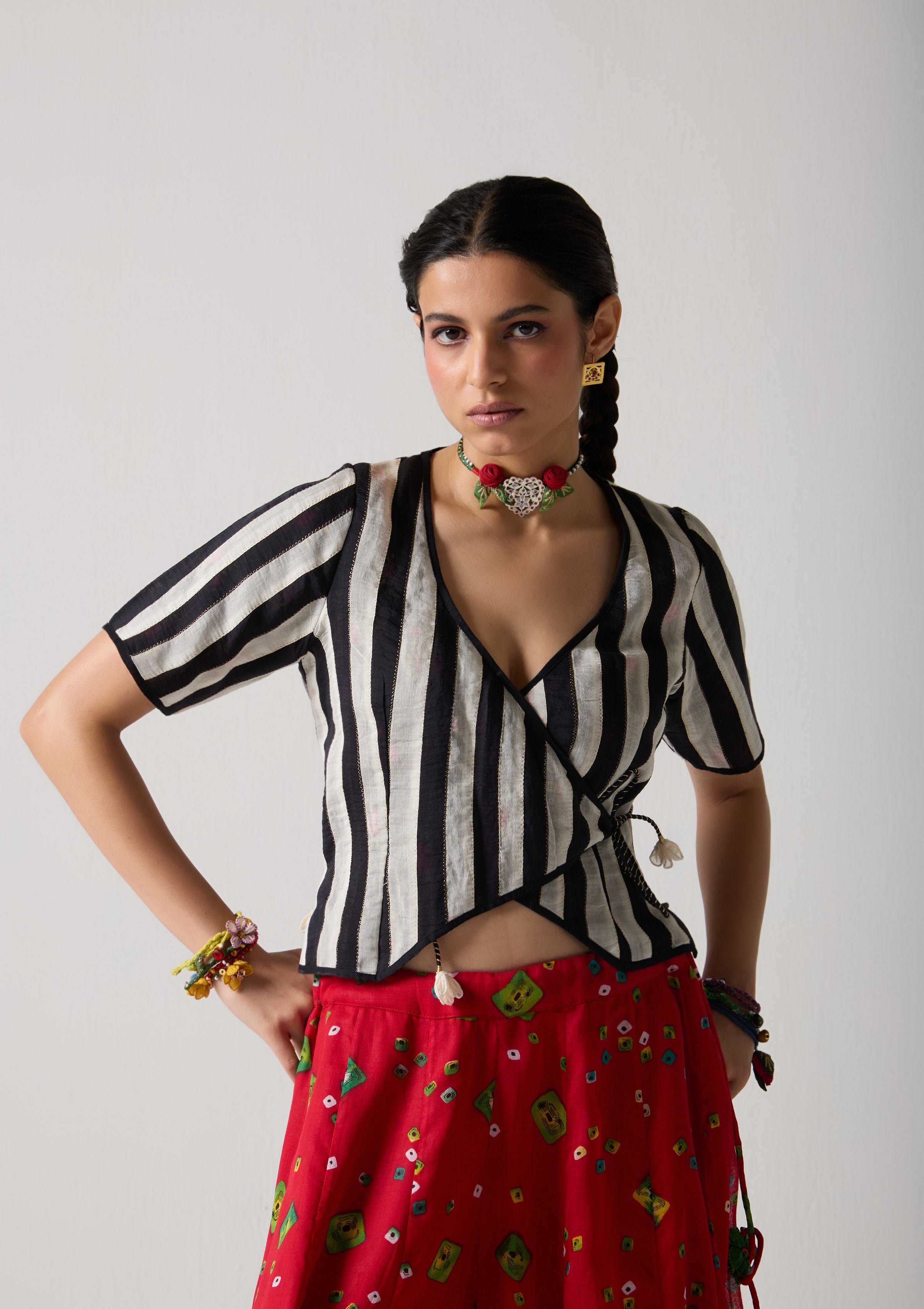 Noir Wrap Blouse