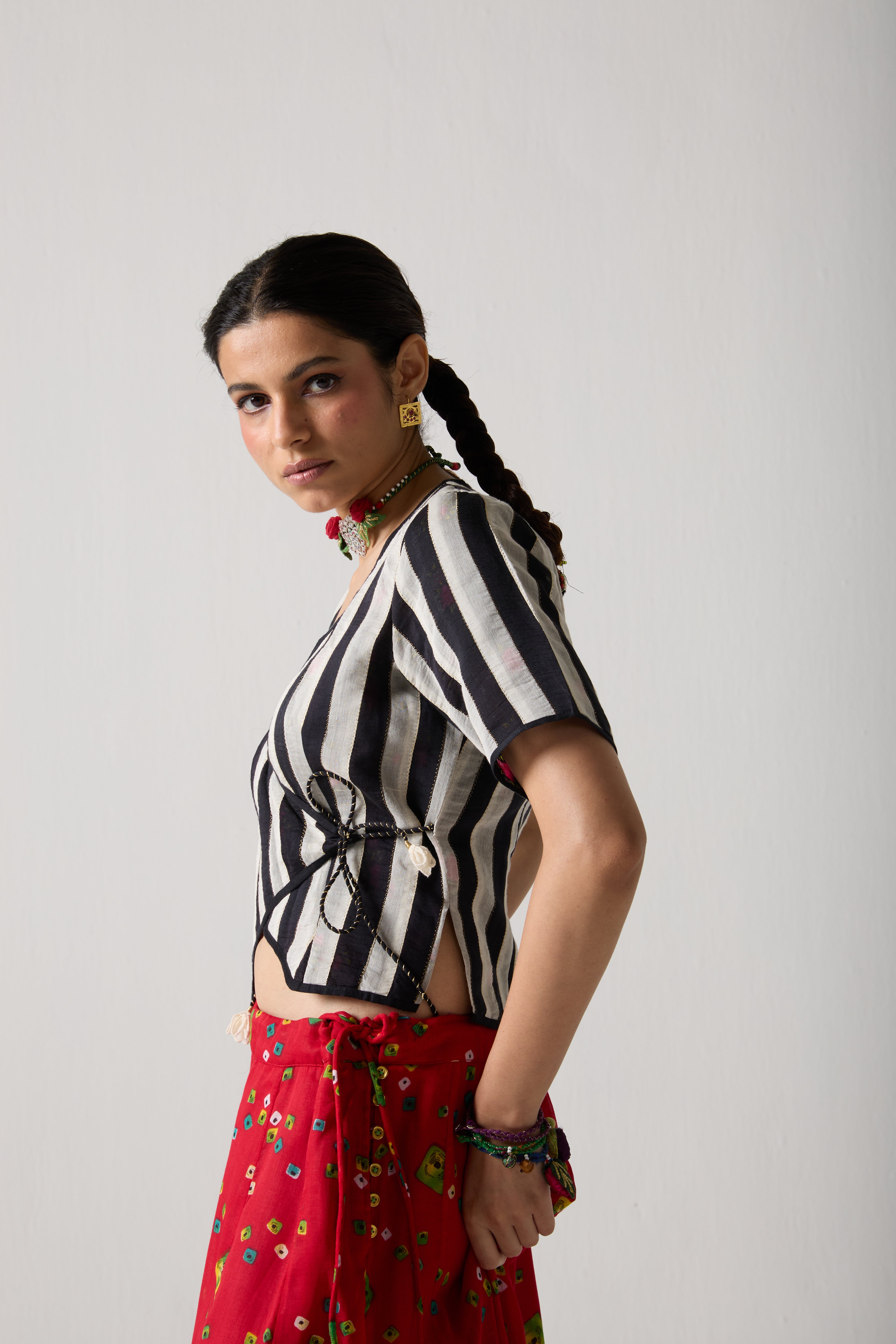 Noir Wrap Blouse