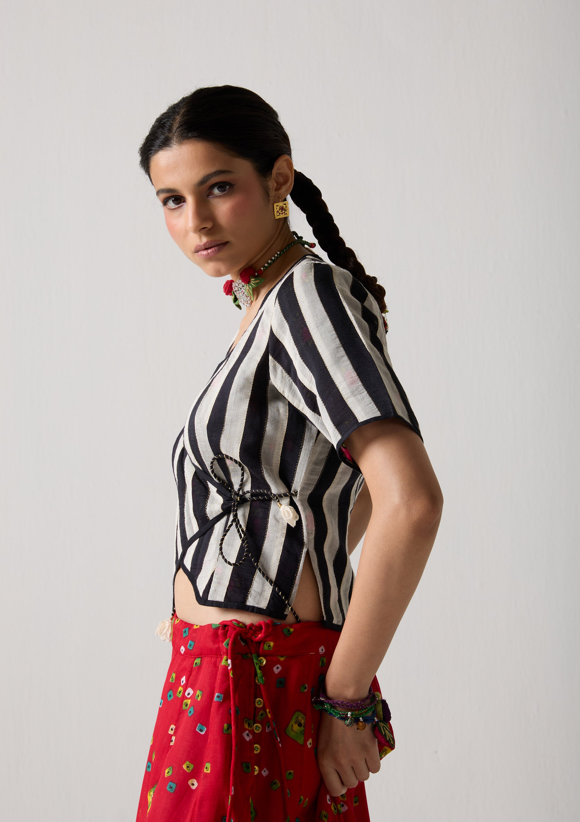 Noir Wrap Blouse
